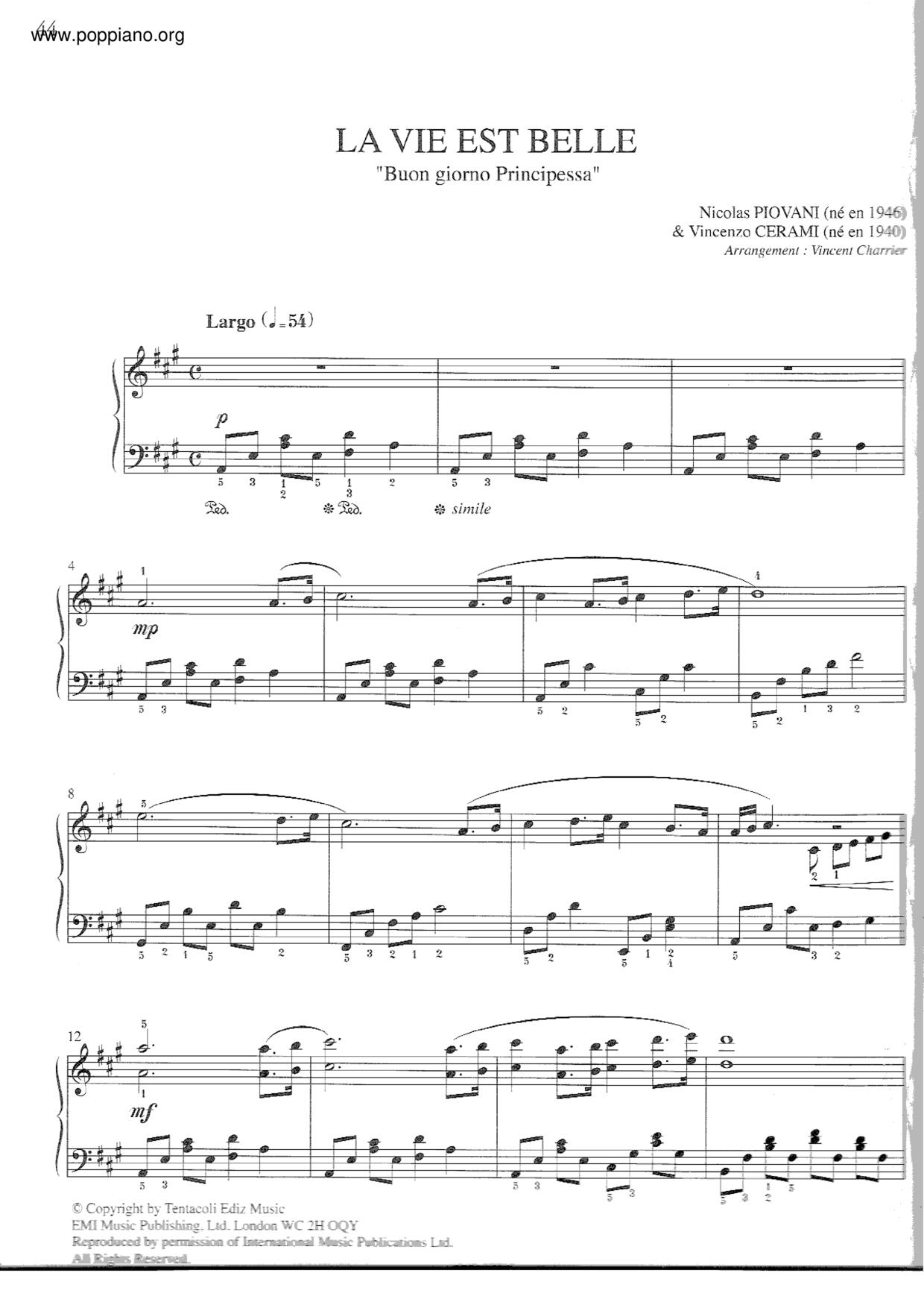 Buon Giorno Principessa Score