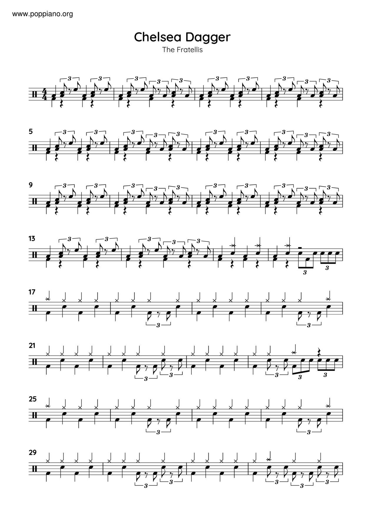 Chelsea Dagger琴谱