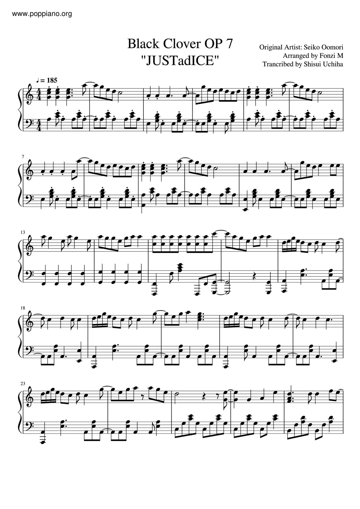 Black Clover Op 7 - Justadice Score