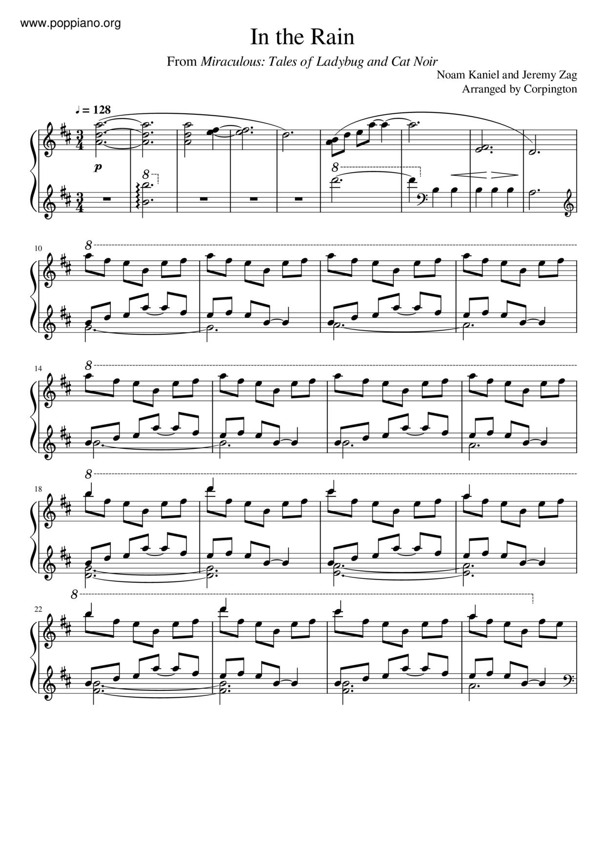 Miraculous: Tales of Ladybug and Cat Noir - In The Rain Score