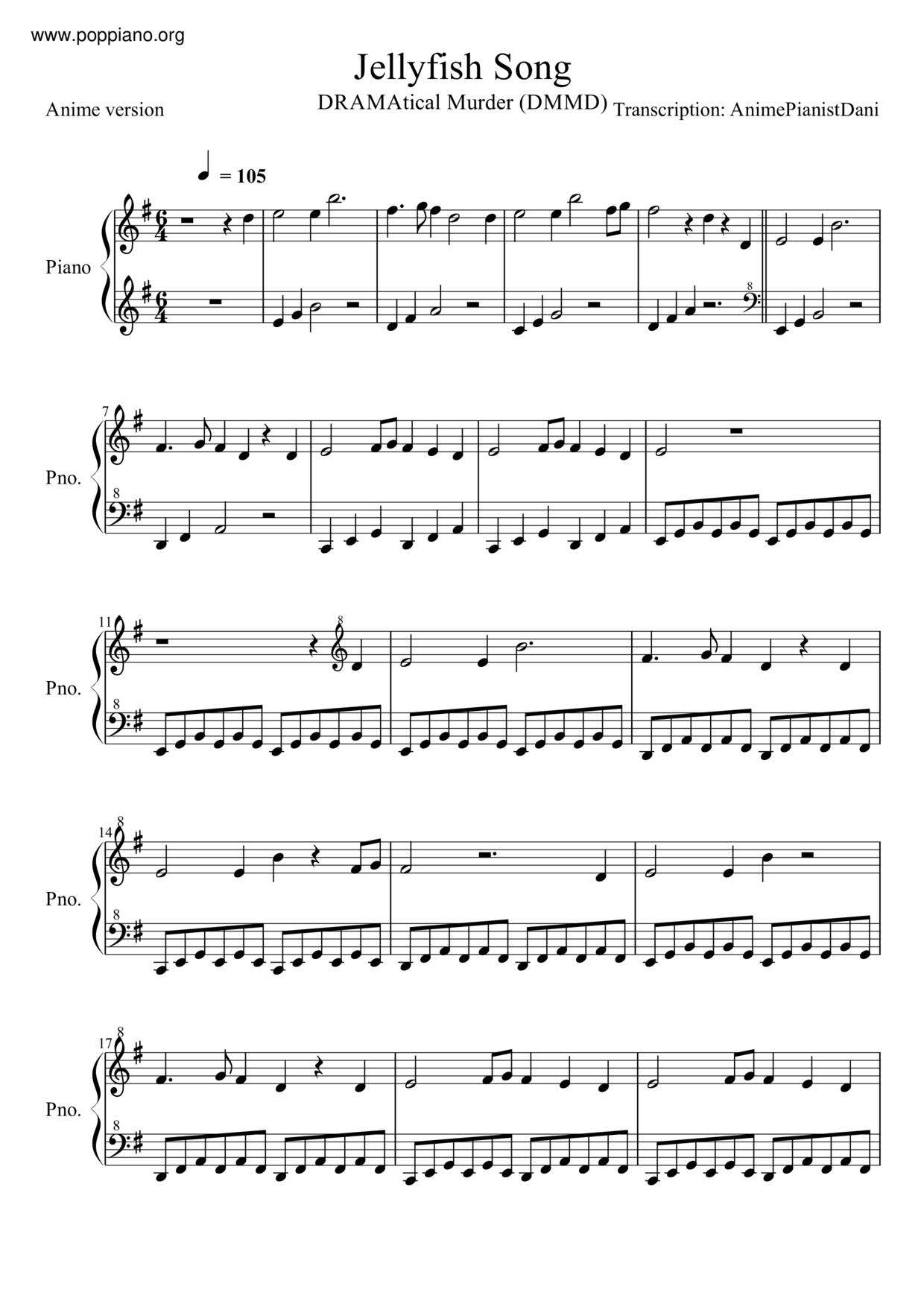 Jellyfish Song Score