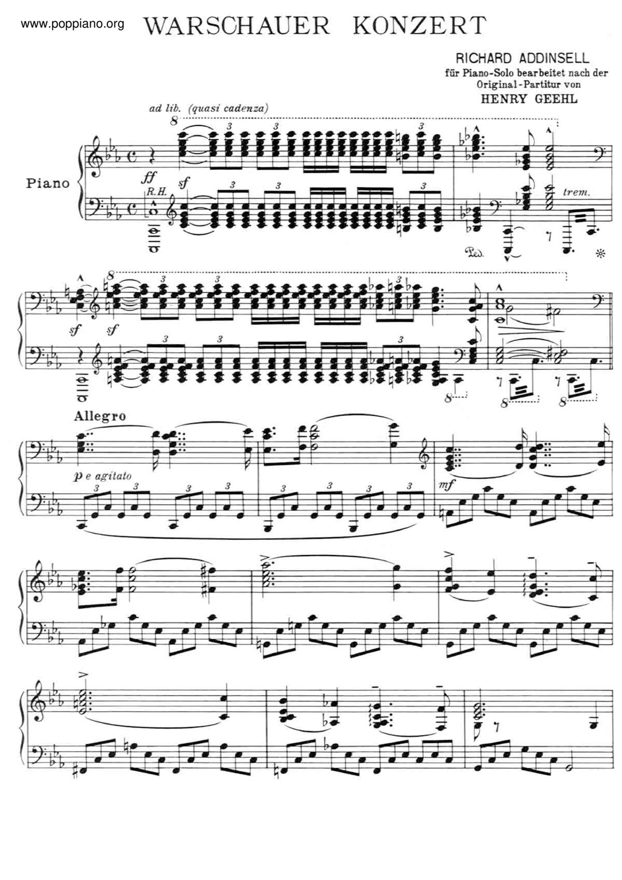 Warsaw Concerto琴譜