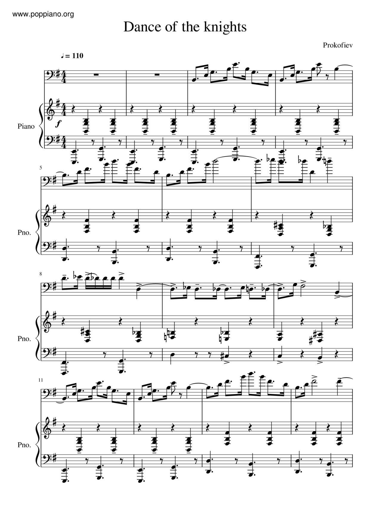 Dance Of The Knights Score