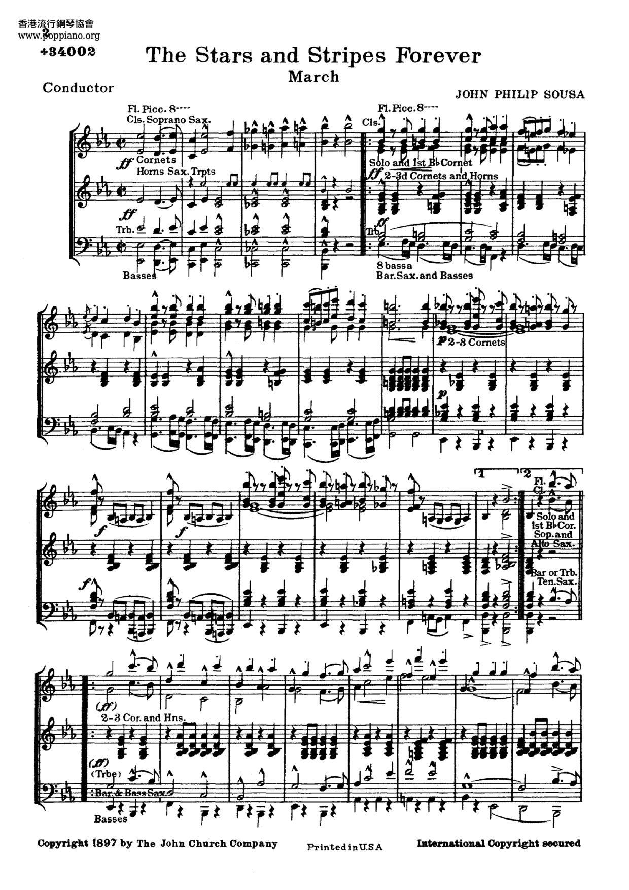 The Stars And Stripes Forever Score