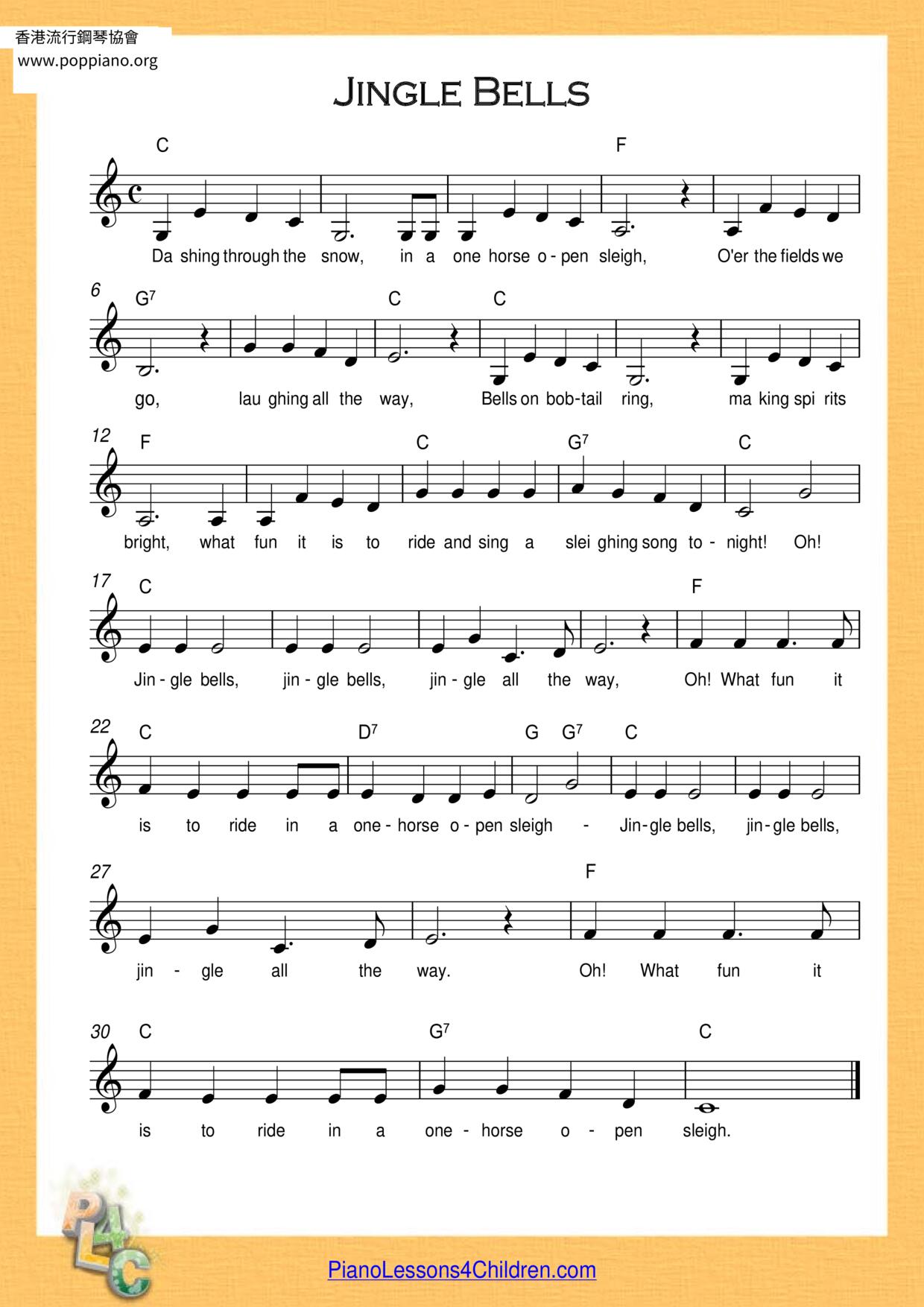 Jingle Bells Waltz Score