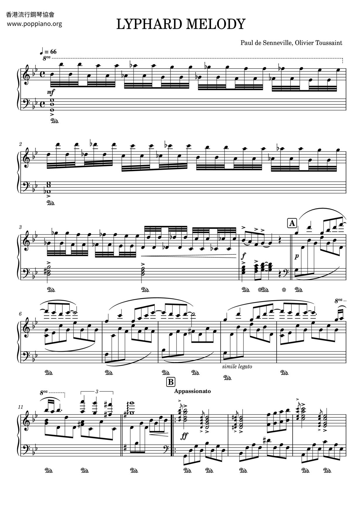 Lyphard Melody Star Pianist Score