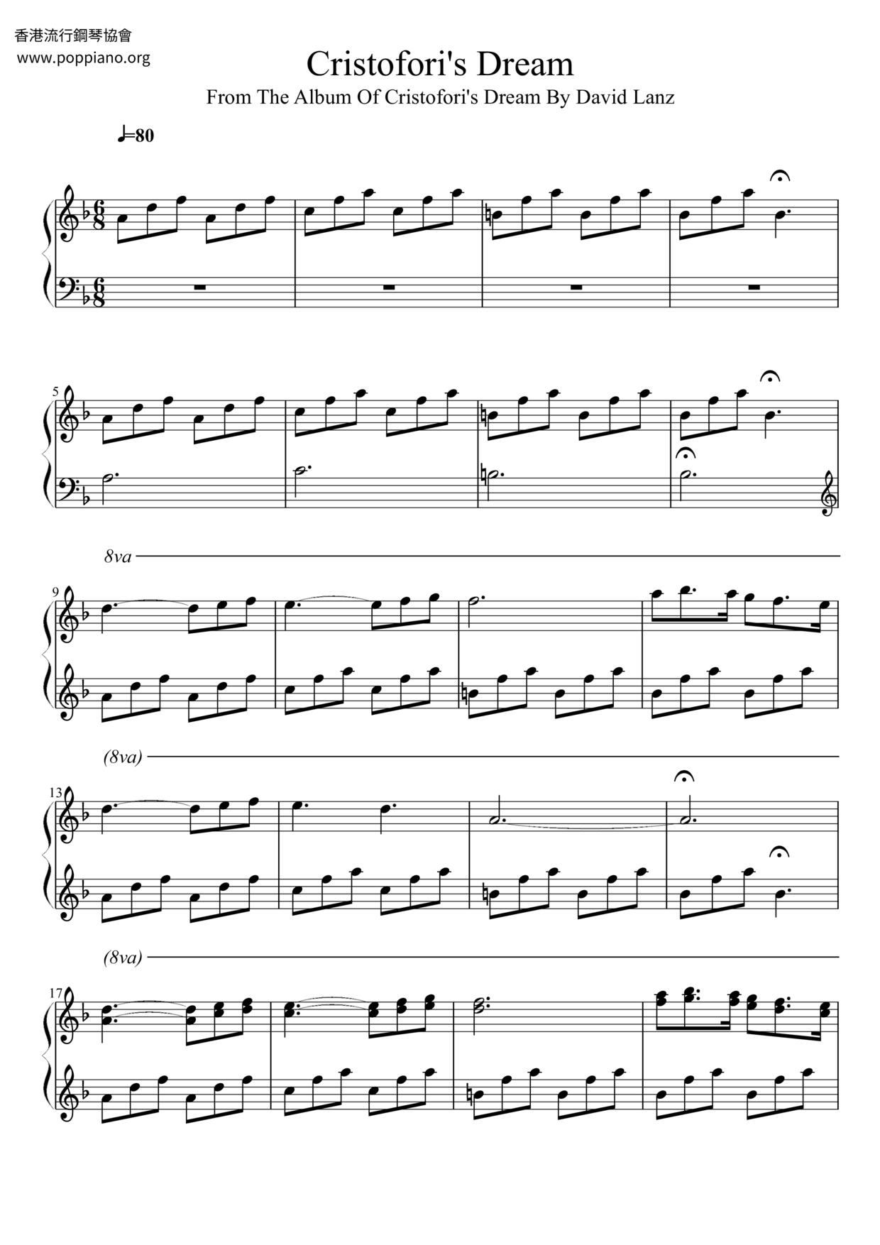 Cristofori's Dream琴譜