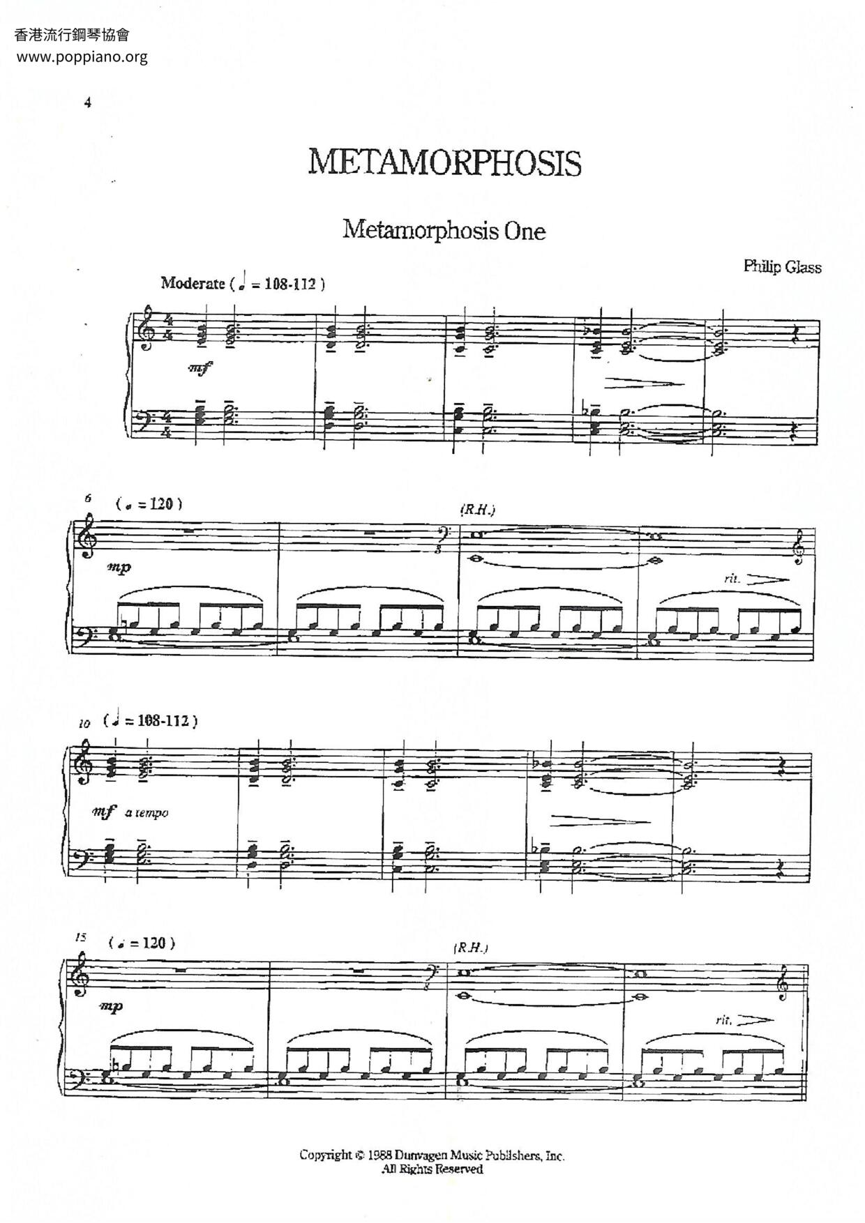Metamorphosis琴譜