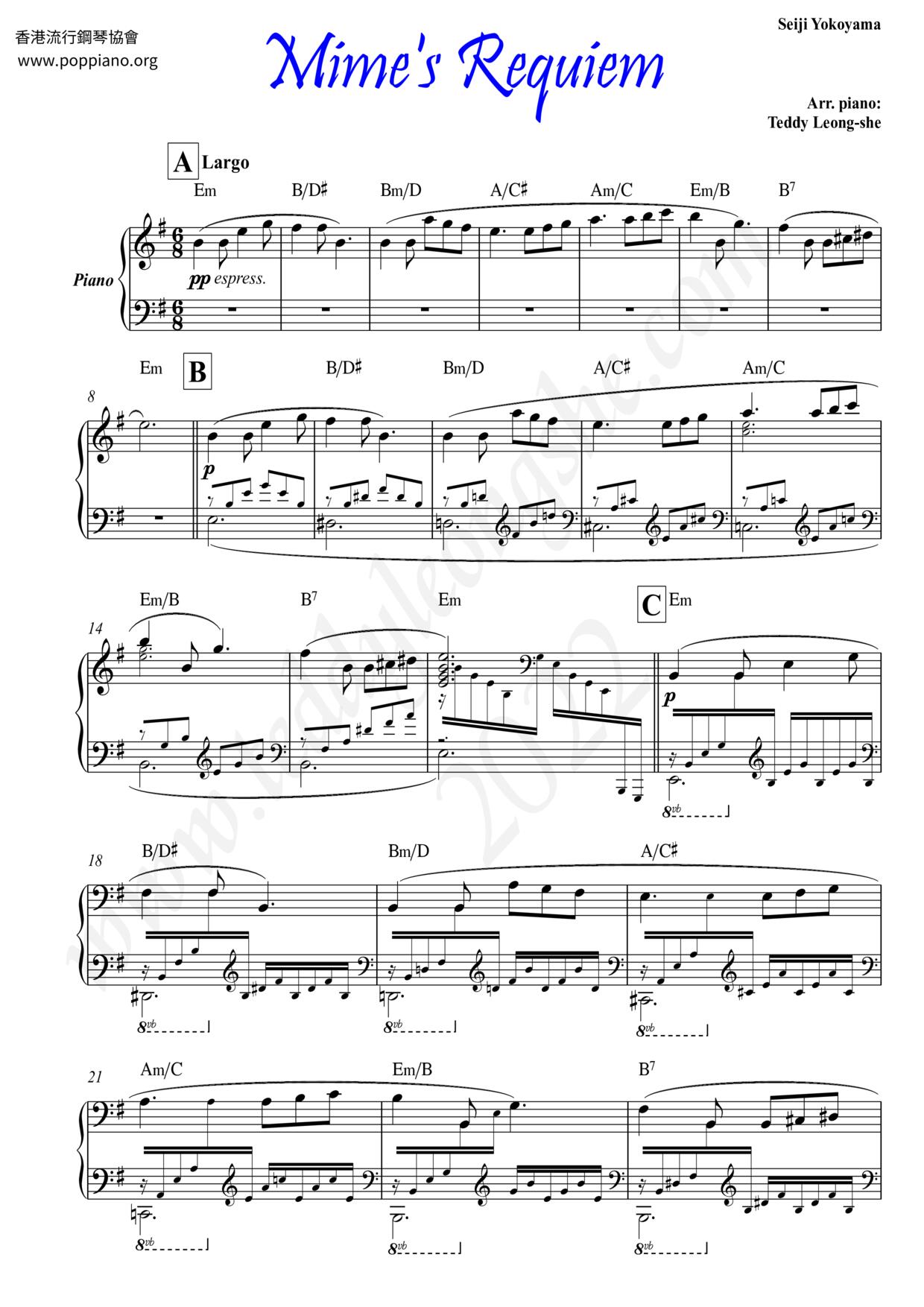 Mime's Requiem Score