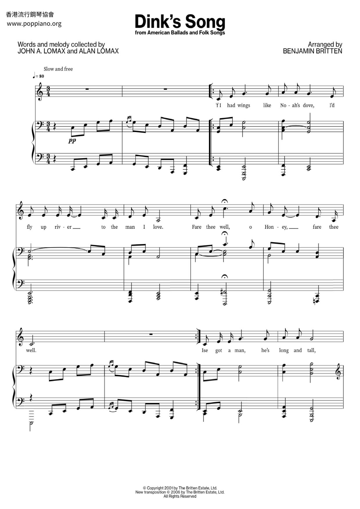 Dink's Song Score