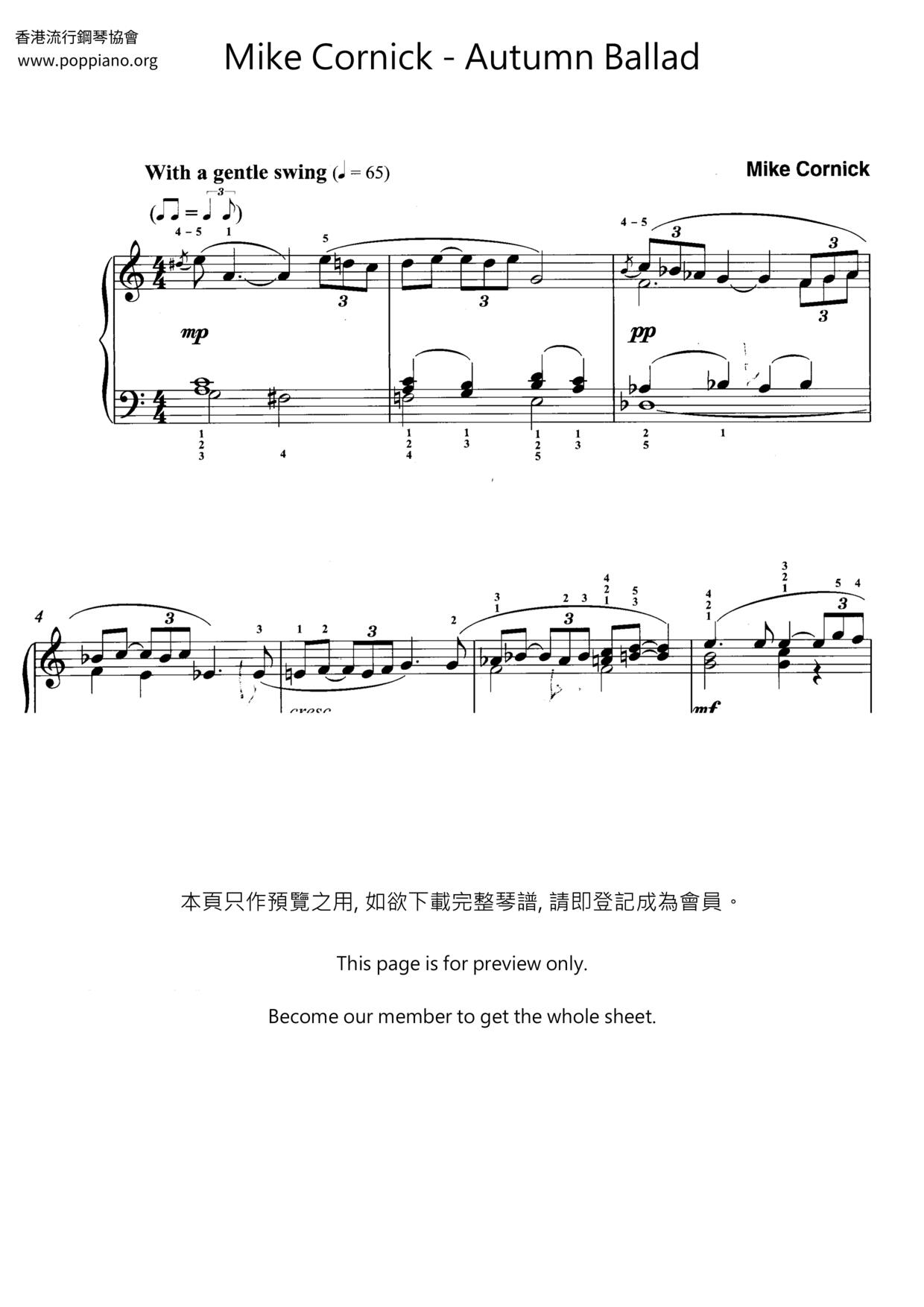 Autumn Ballad Score