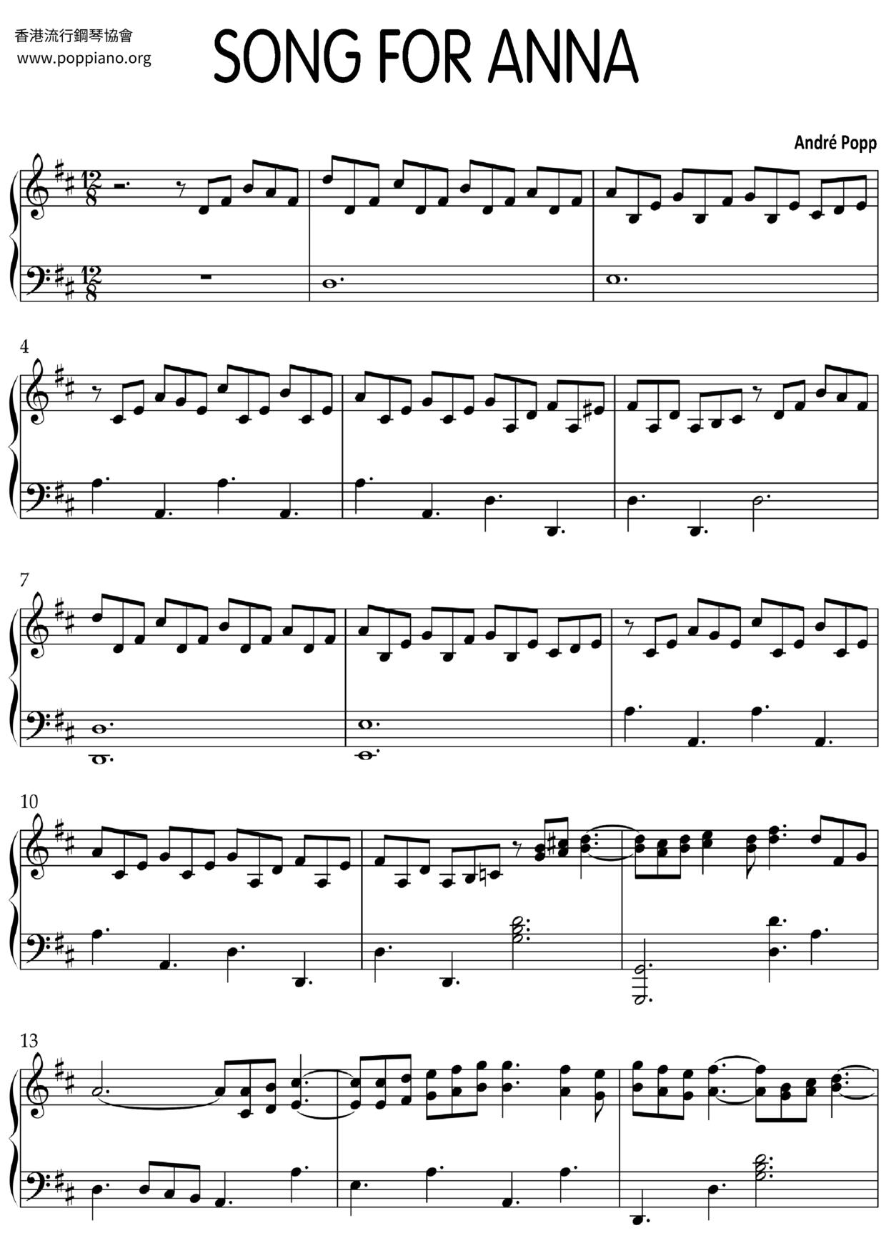 Song For Anna Score