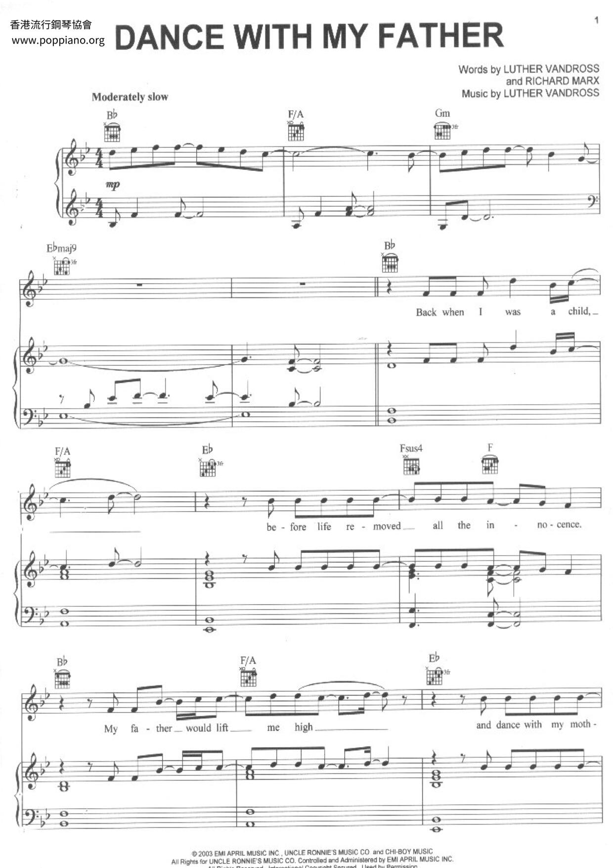 Dance With My Father Score