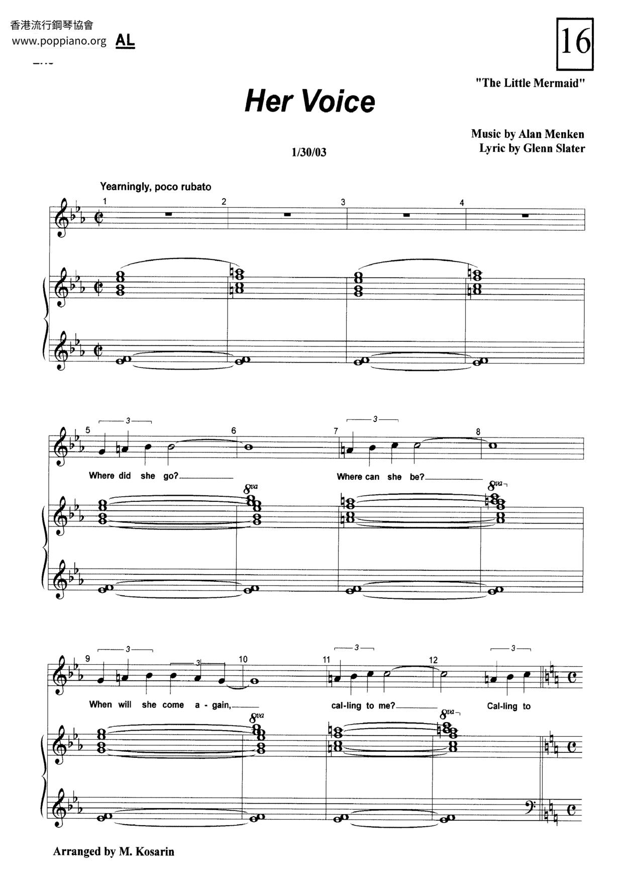 The Little Mermaid - Her Voice Score