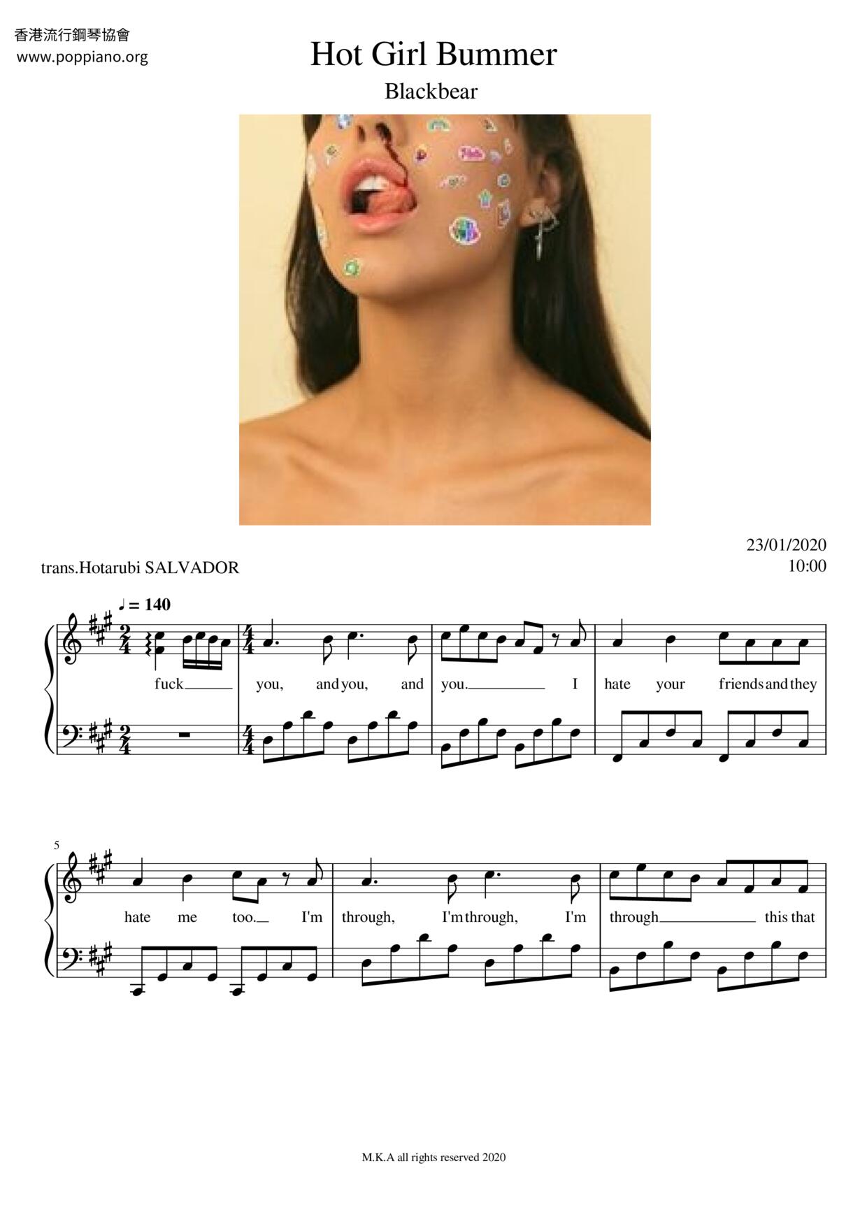 Hot Girl Bummer Score