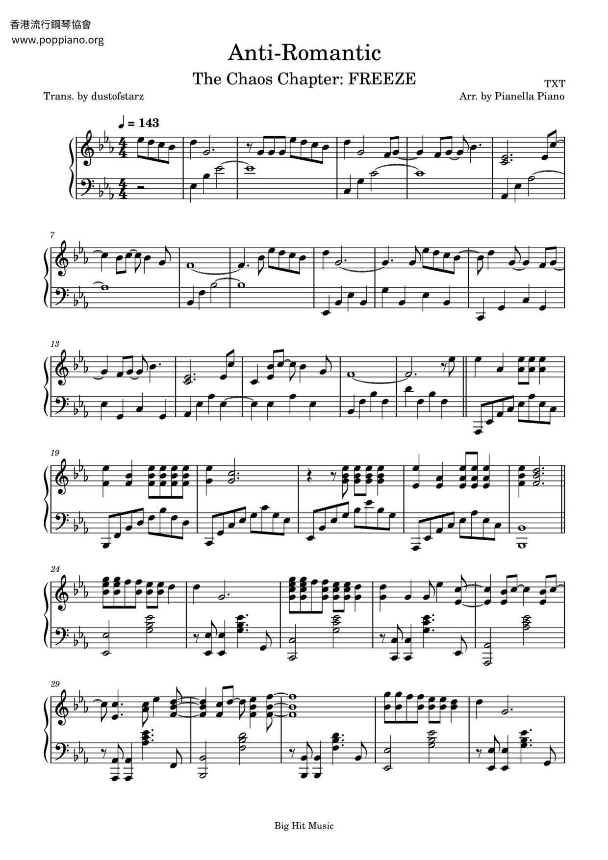 Anti-Romantic Score