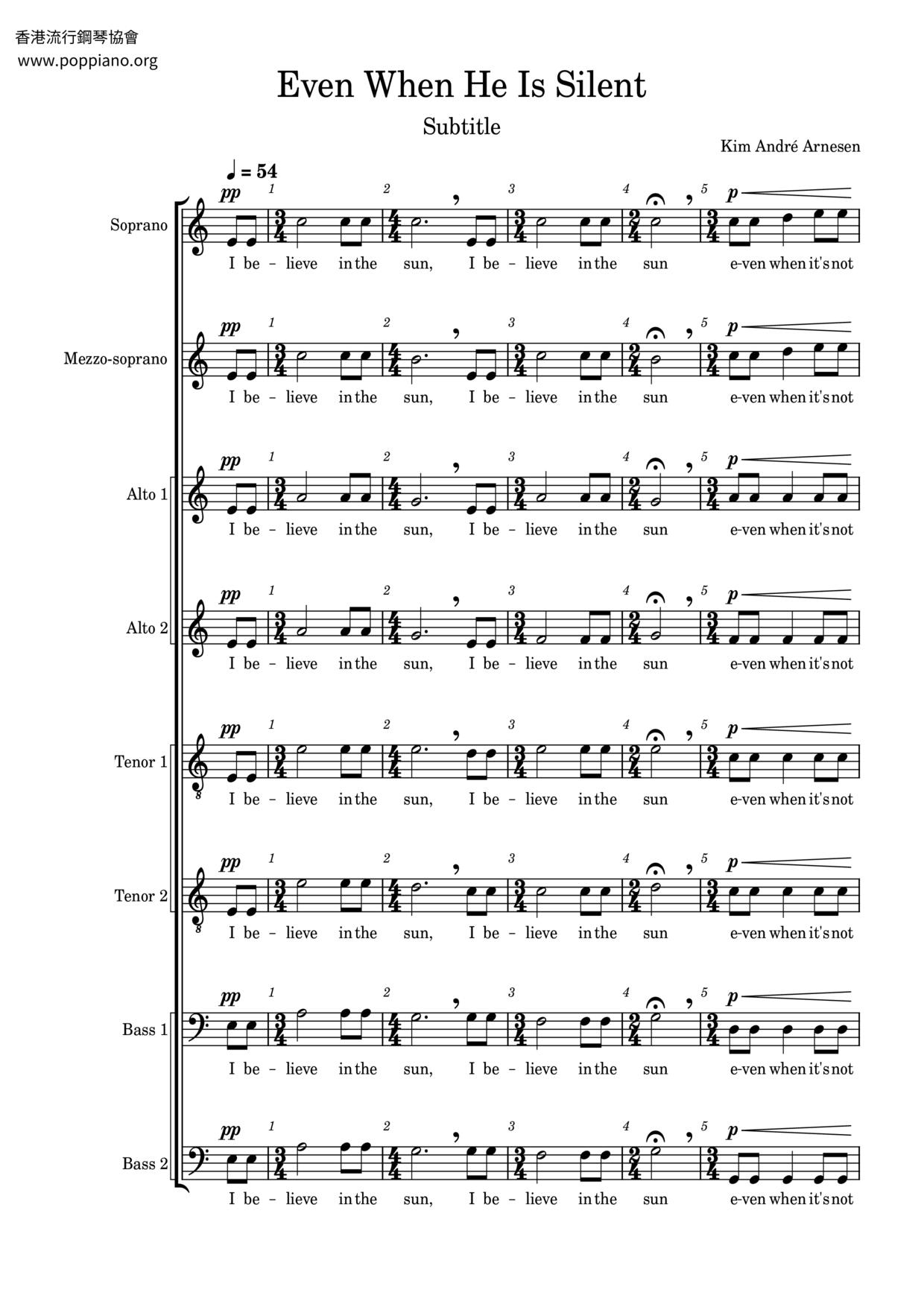 SpiritualEven When He Is Silent Sheet Music pdf, Free Score Download ★