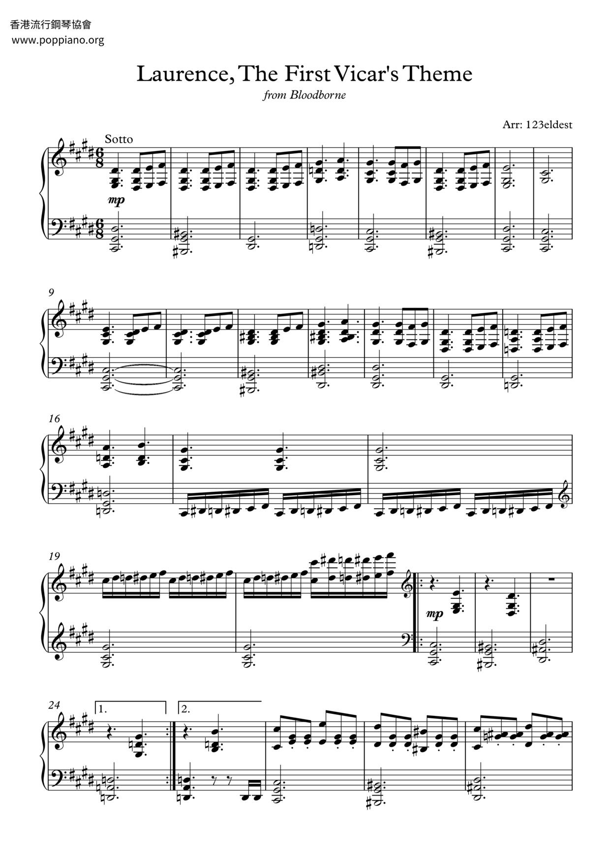 Laurence, the First Vicar Score