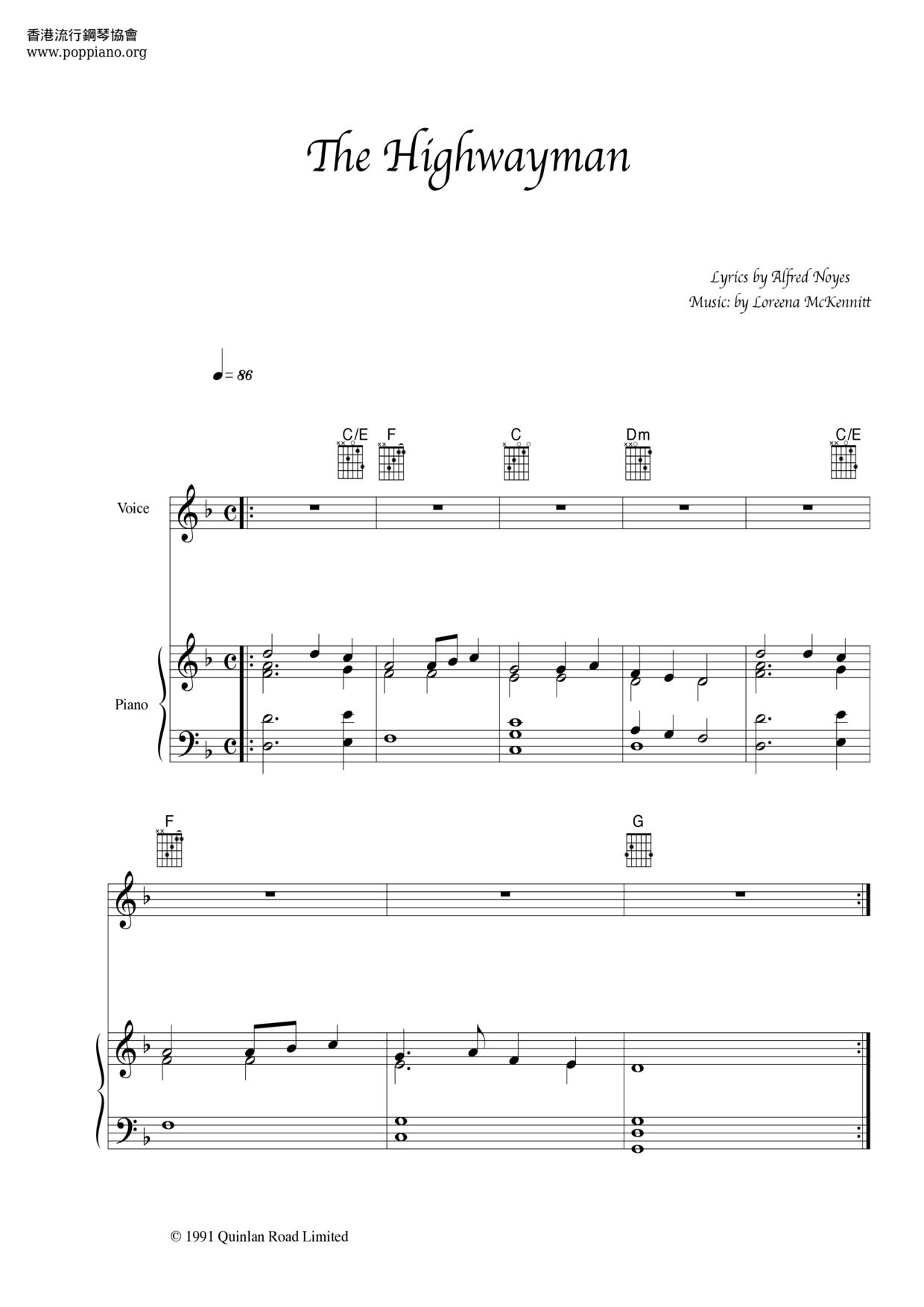 The Highwayman Score