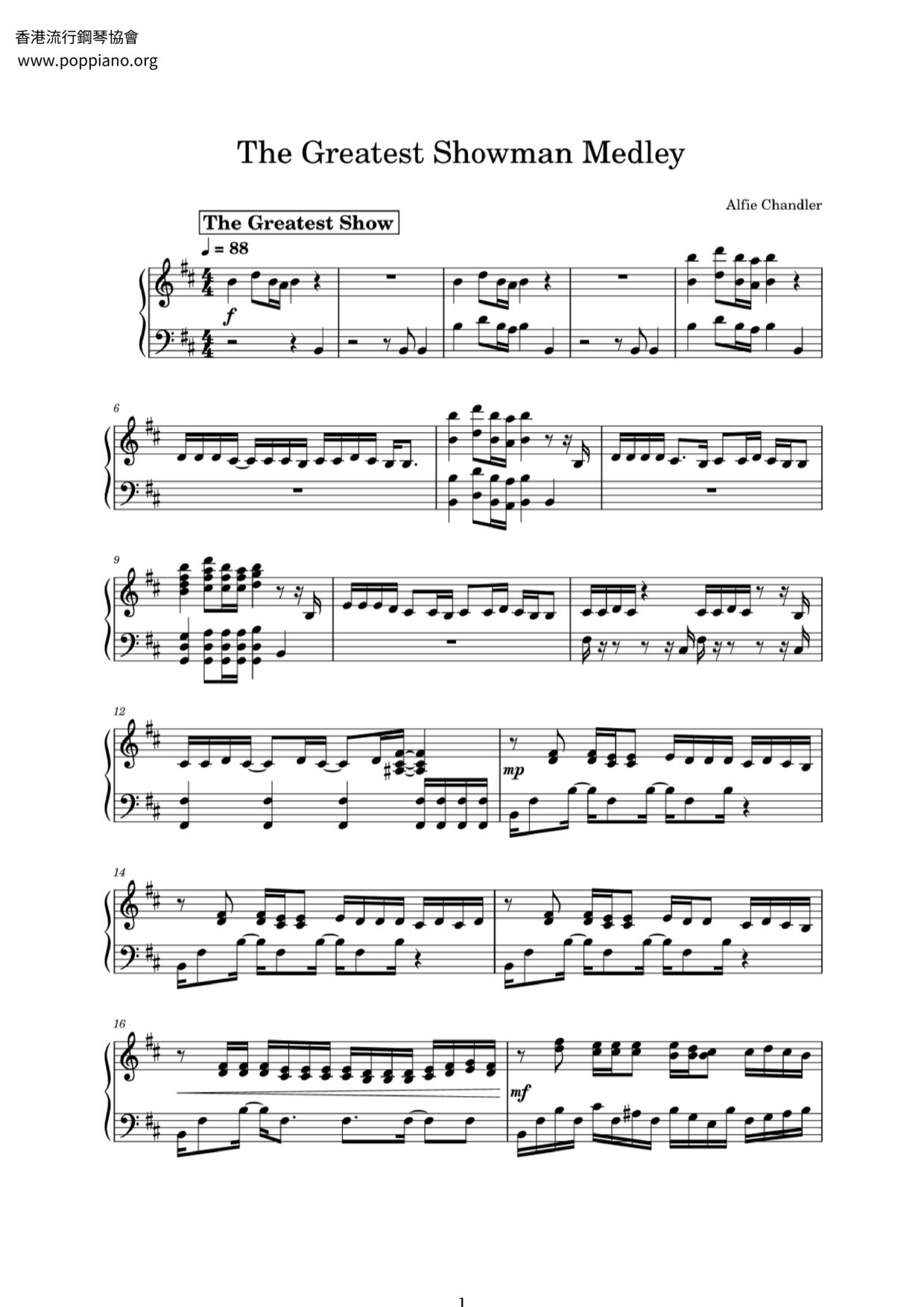 Alfie Chandler The Greatest Showman Medley Sheet Music Pdf Free Alfie Chandler The Greatest Showman Medley Sheet Music Pdf Free