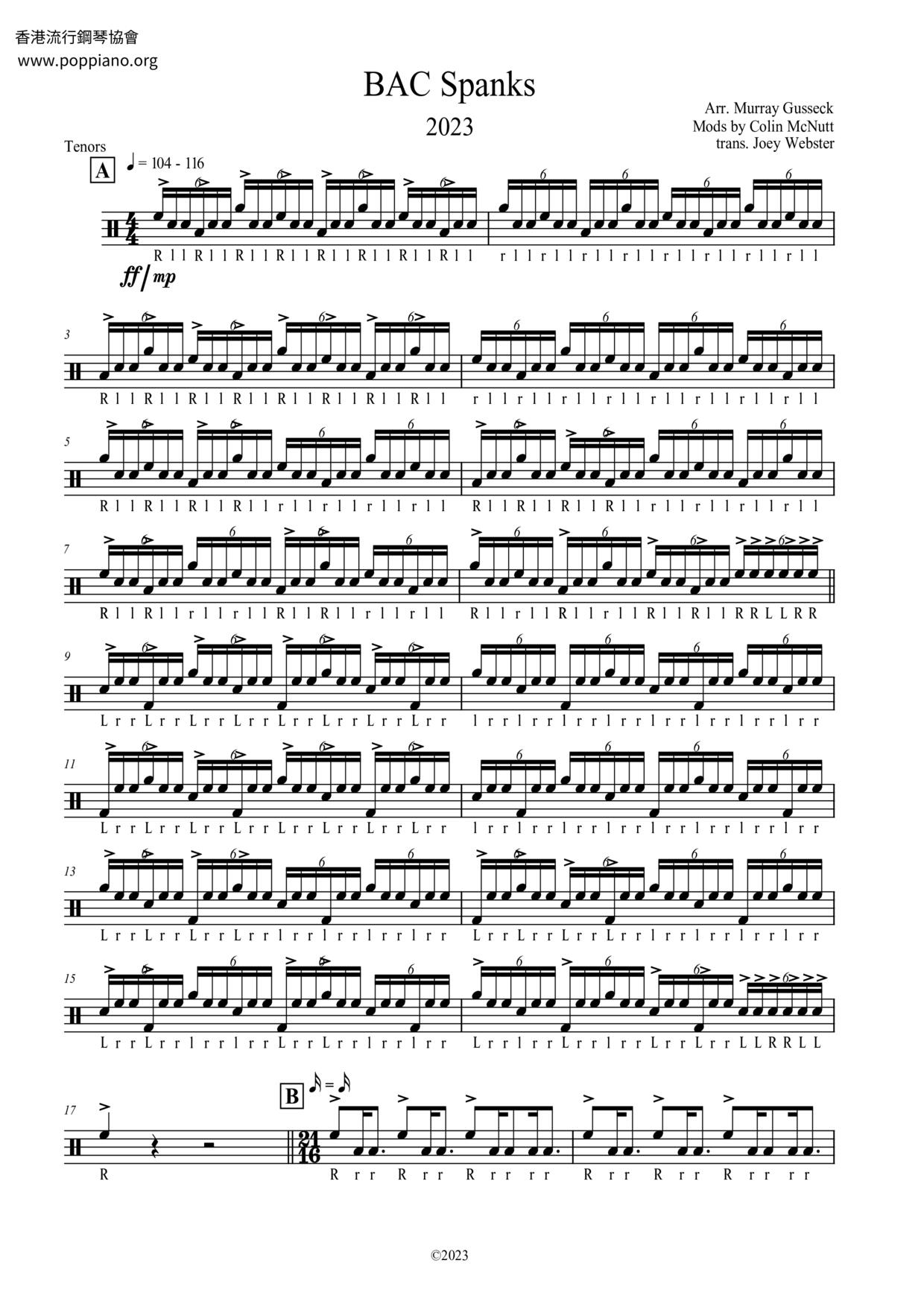 ☆ Boston Crusaders Battery-Spanks Drum Tab pdf, - Free Score Download ☆