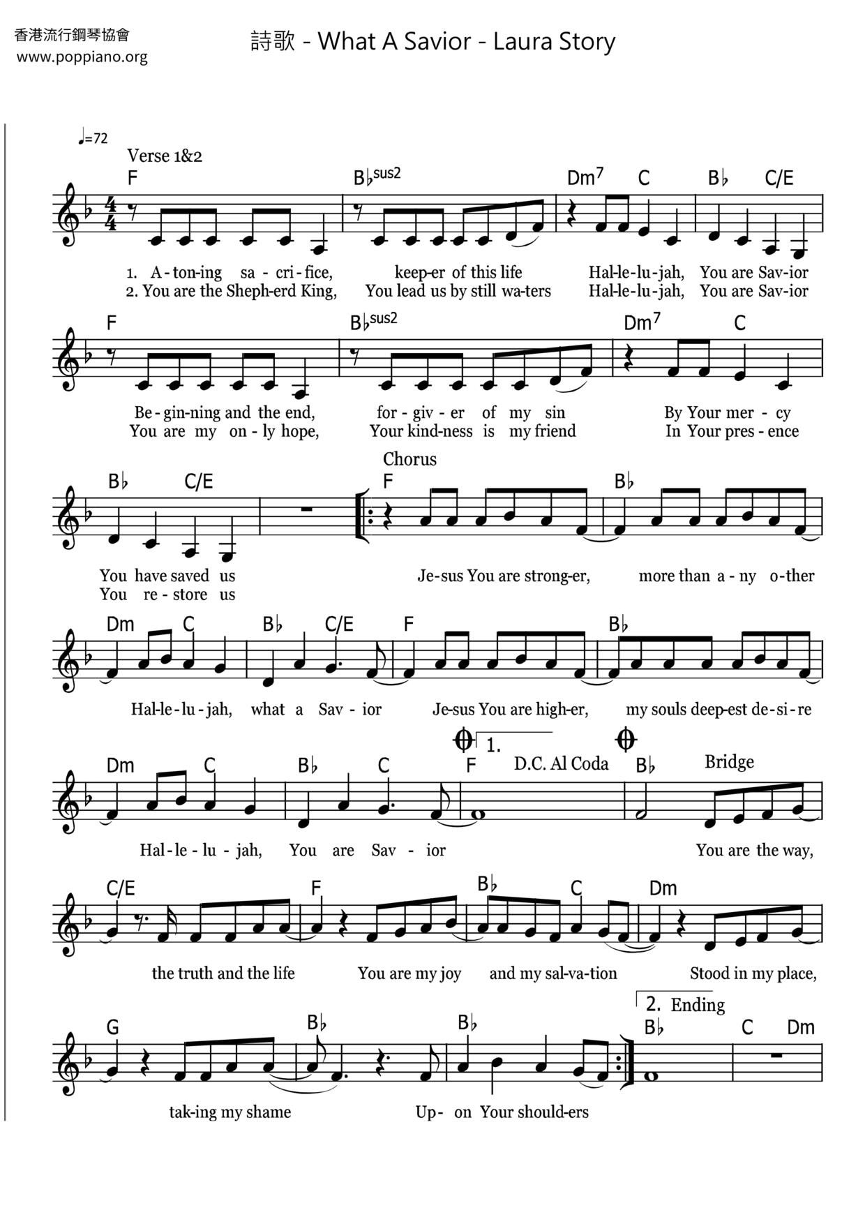 What A Savior - Laura Story Score