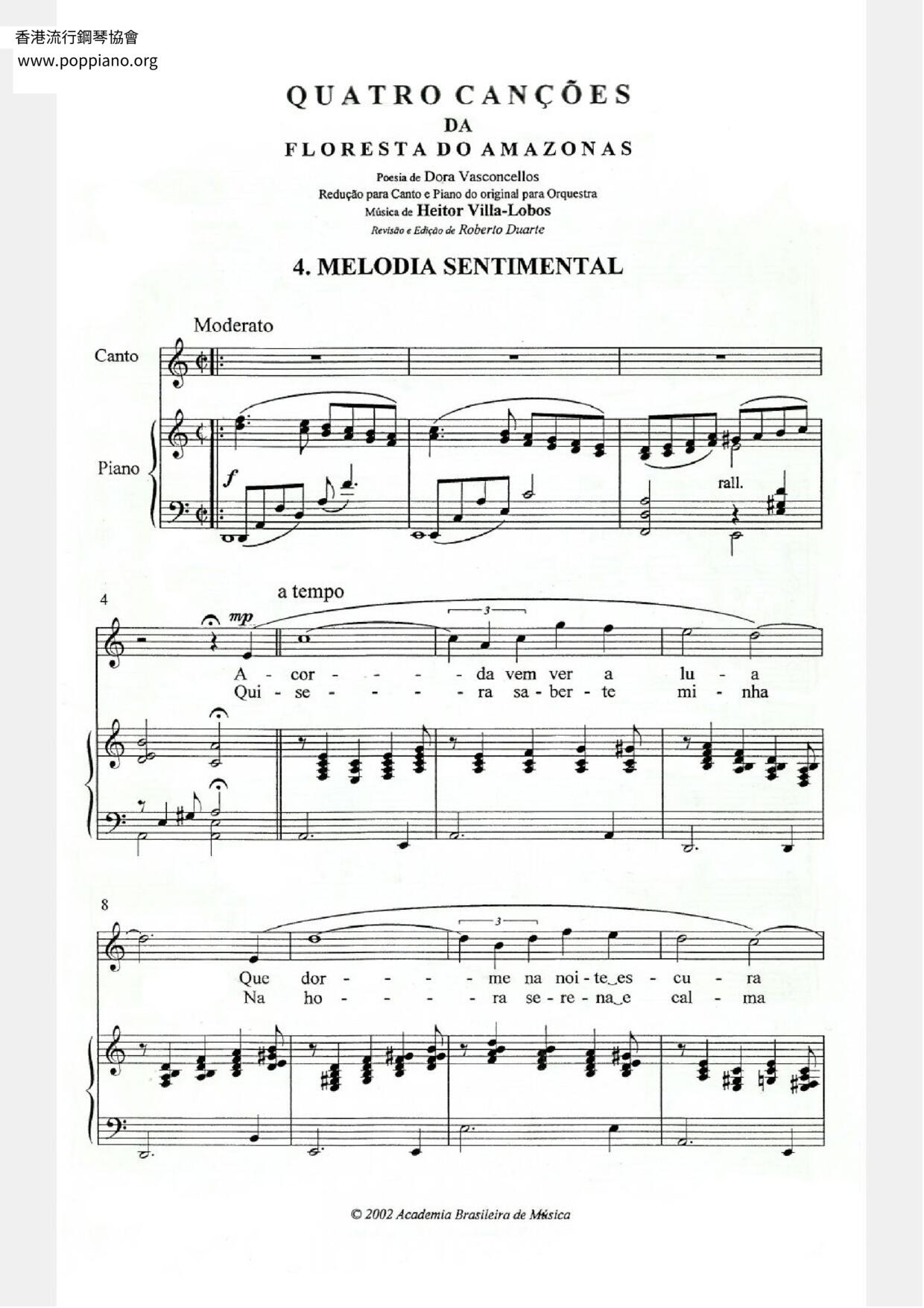 Melodia Sentimental Score