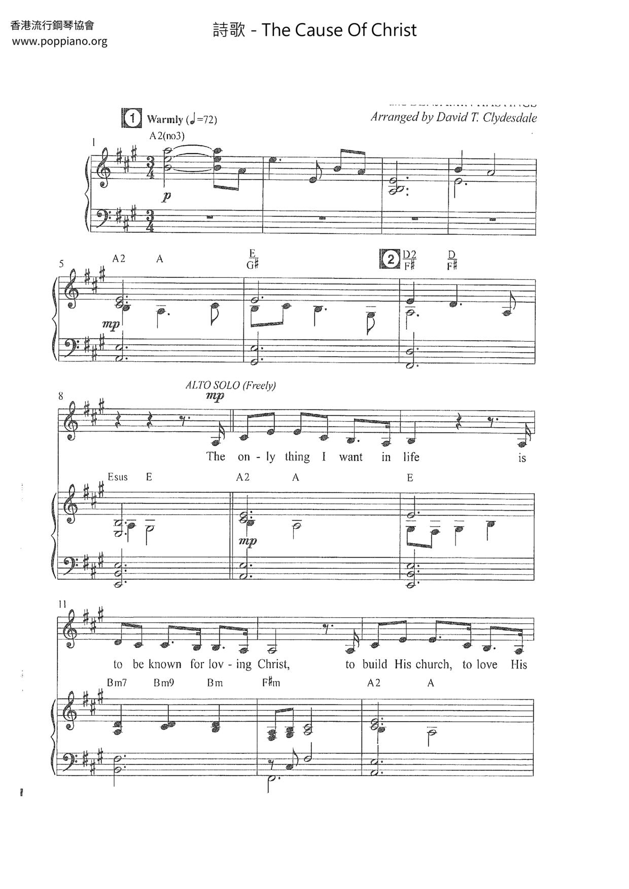 The Cause Of Christ Score