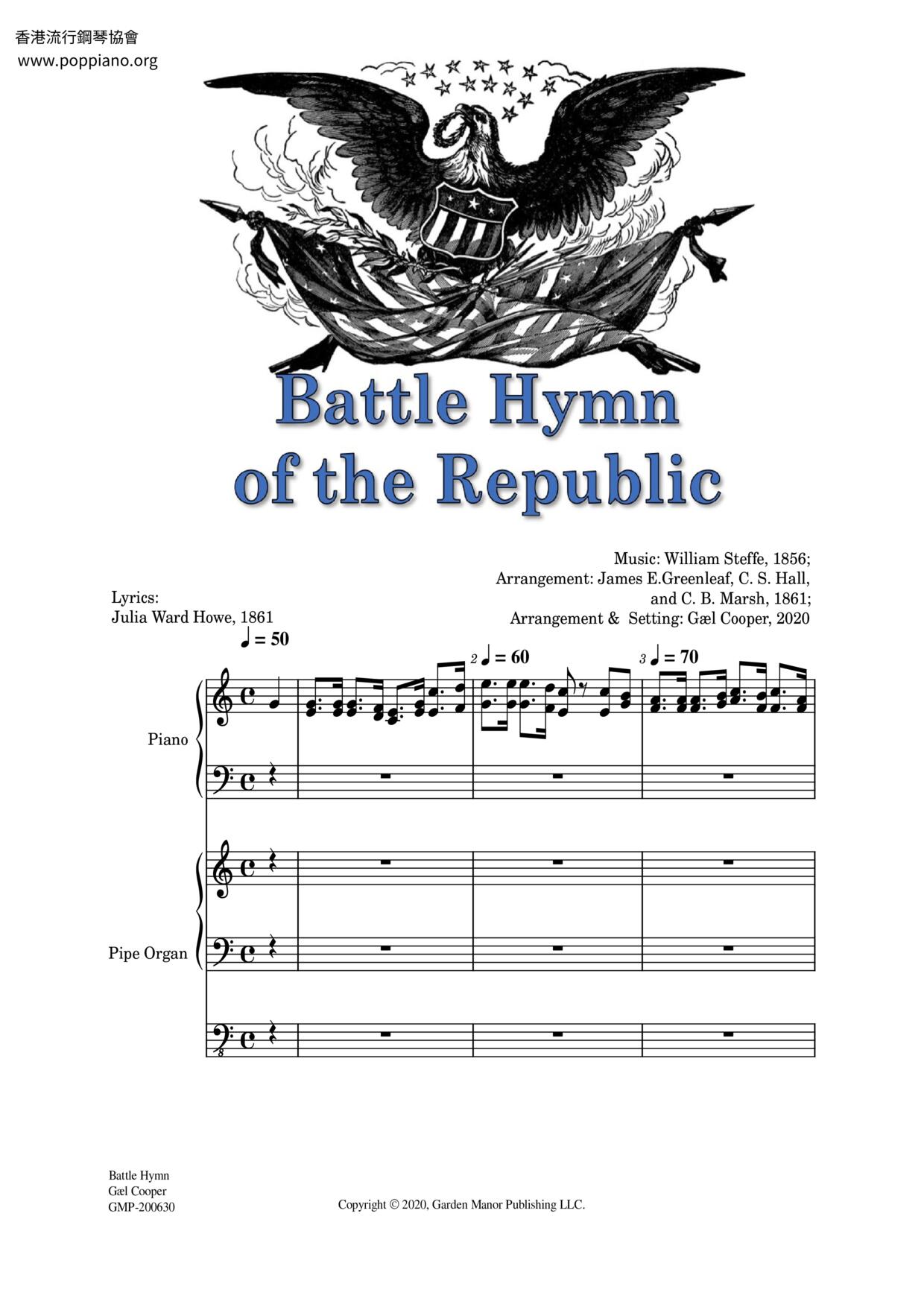 Battle Hymn Of The Republic琴谱