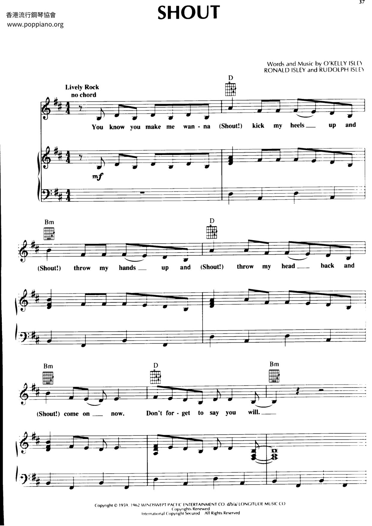 Shout (Sister Act)琴譜