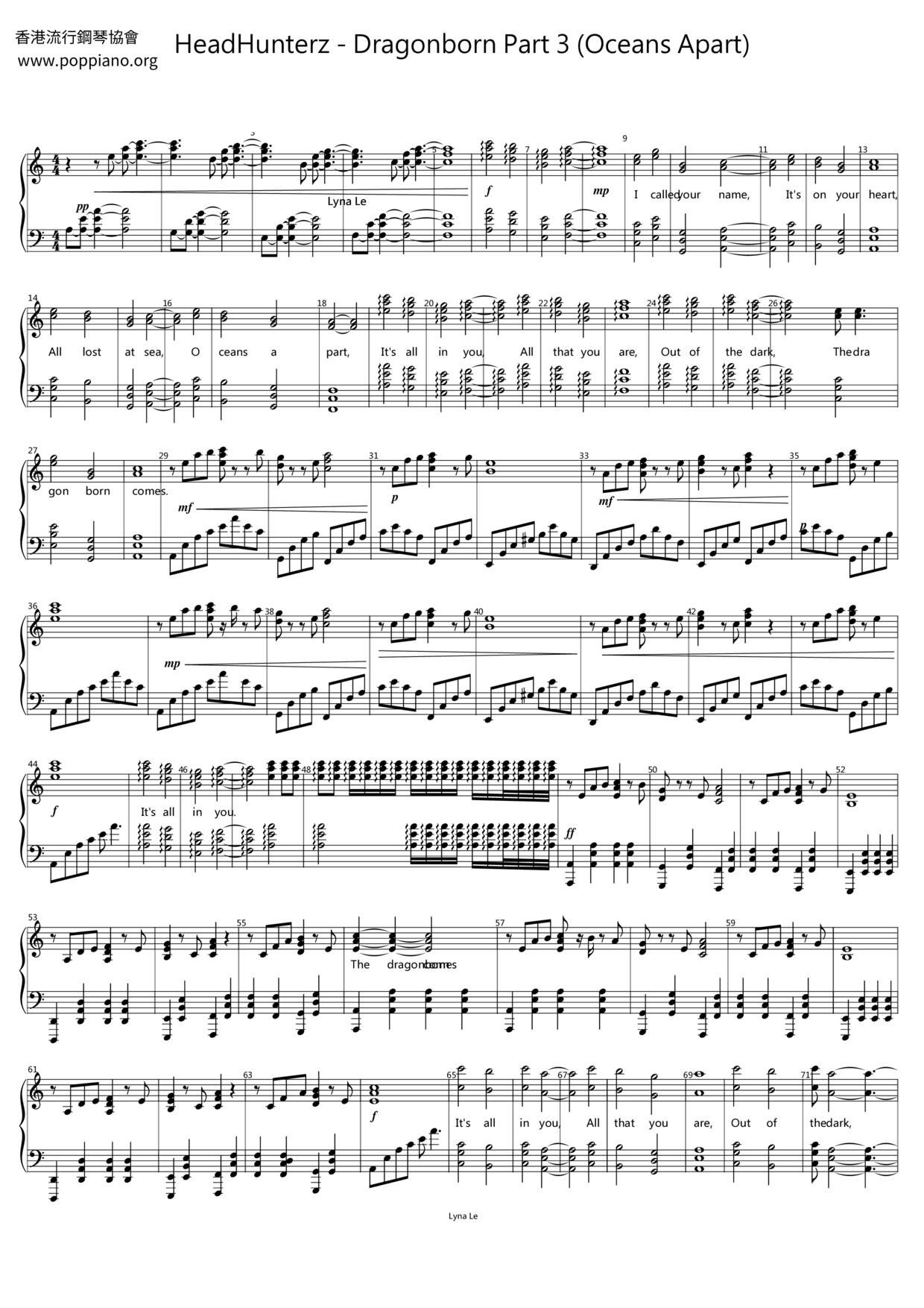 Dragonborn part 3 (Oceans Apart) Score