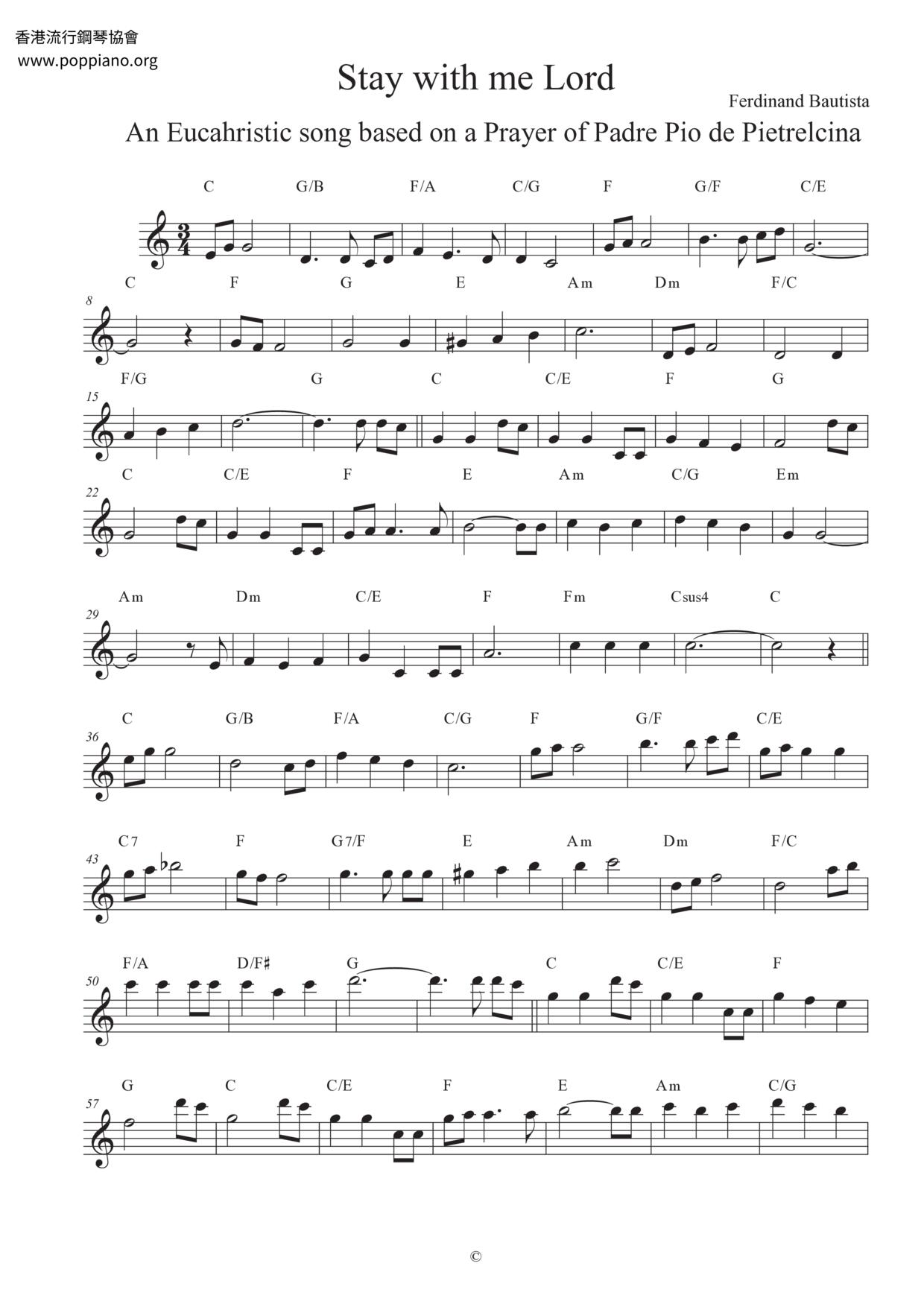 Stay With Me Lord Score