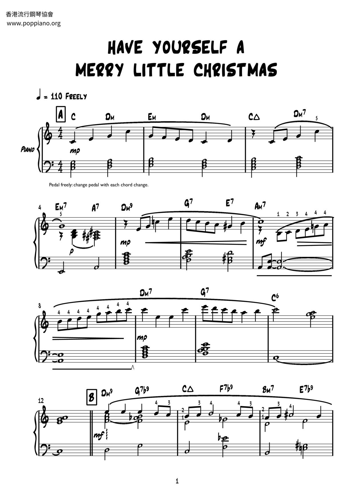 Have Yourself A Merry Little Christmas (Hugh Martin) Score