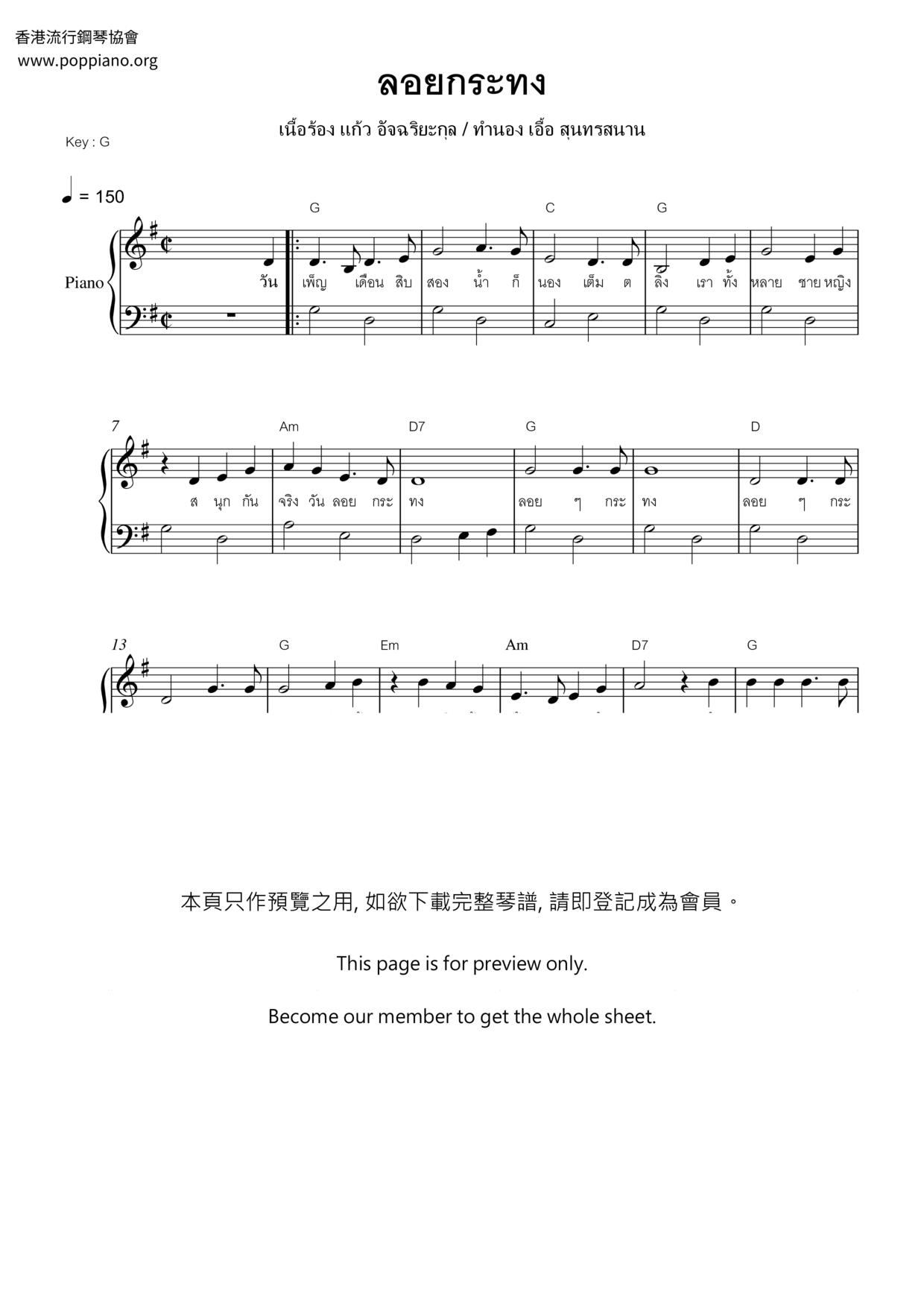 Loi Krathong Score