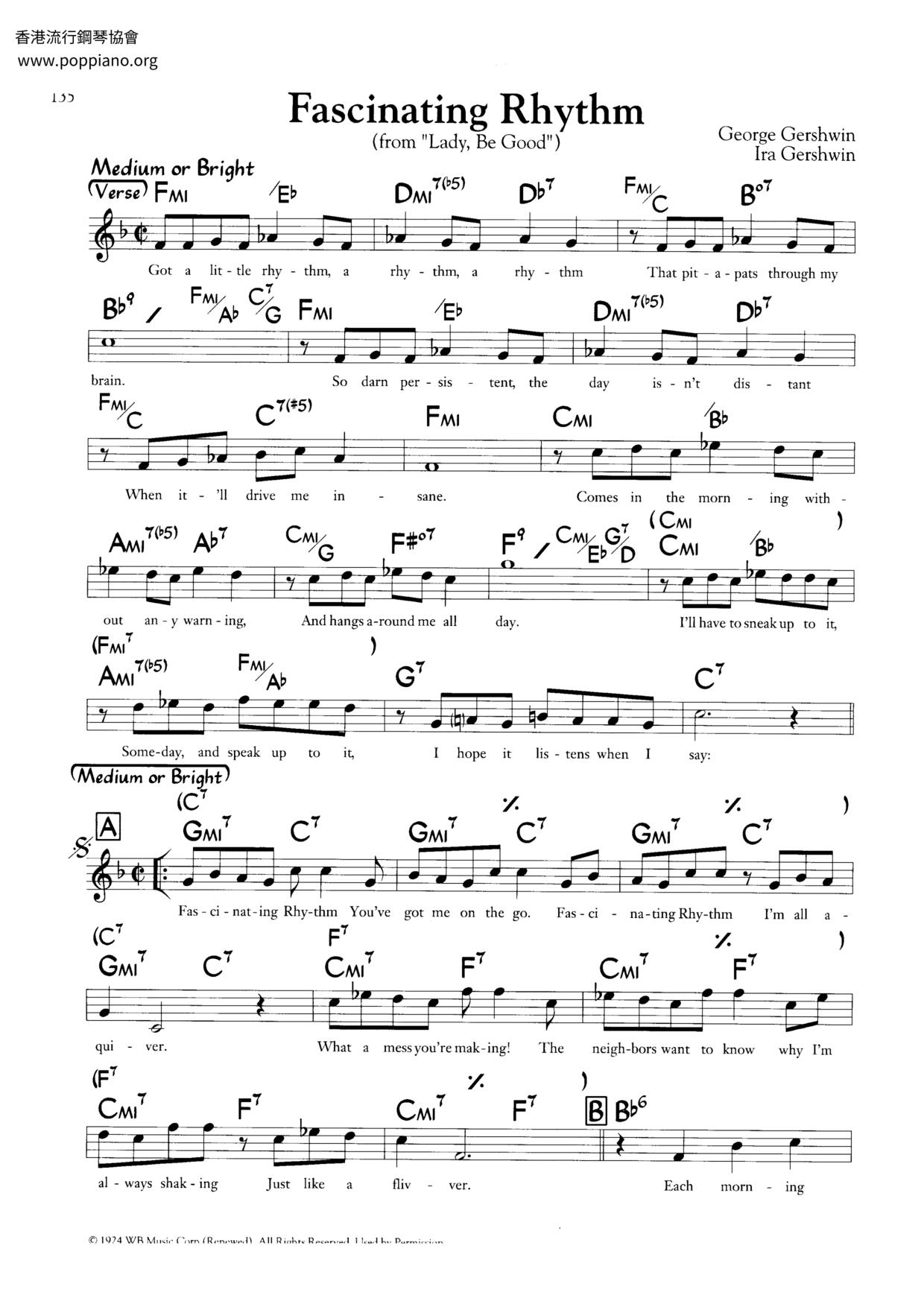 Fascinating Rhythm琴譜