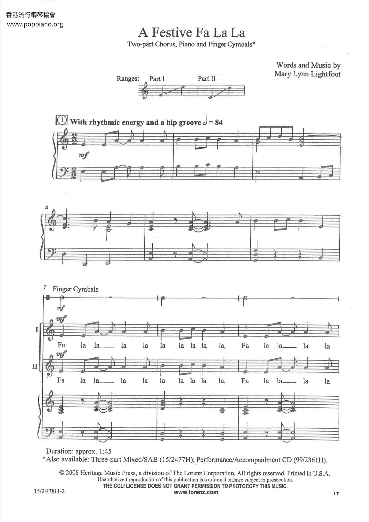 A Festive Fa La La La Score