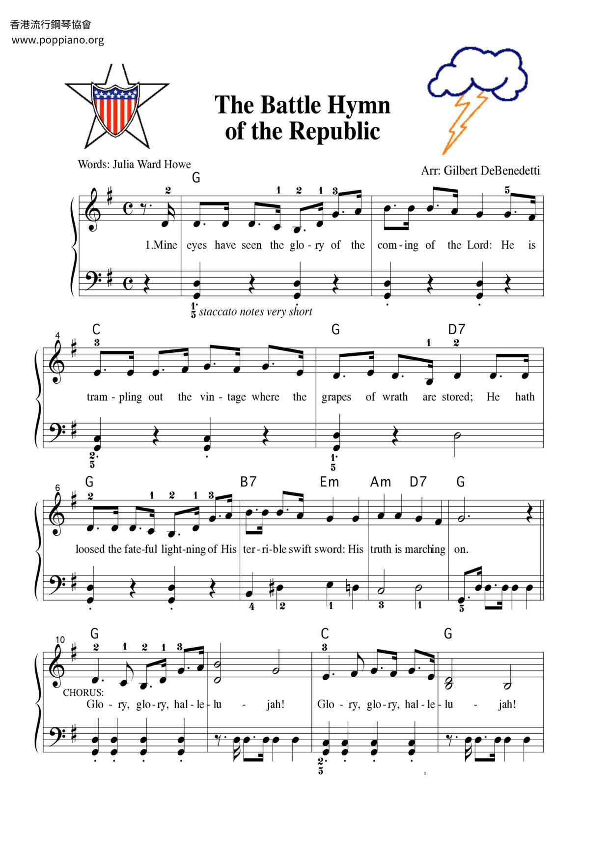 The Battle Hymn Of The Republic Score