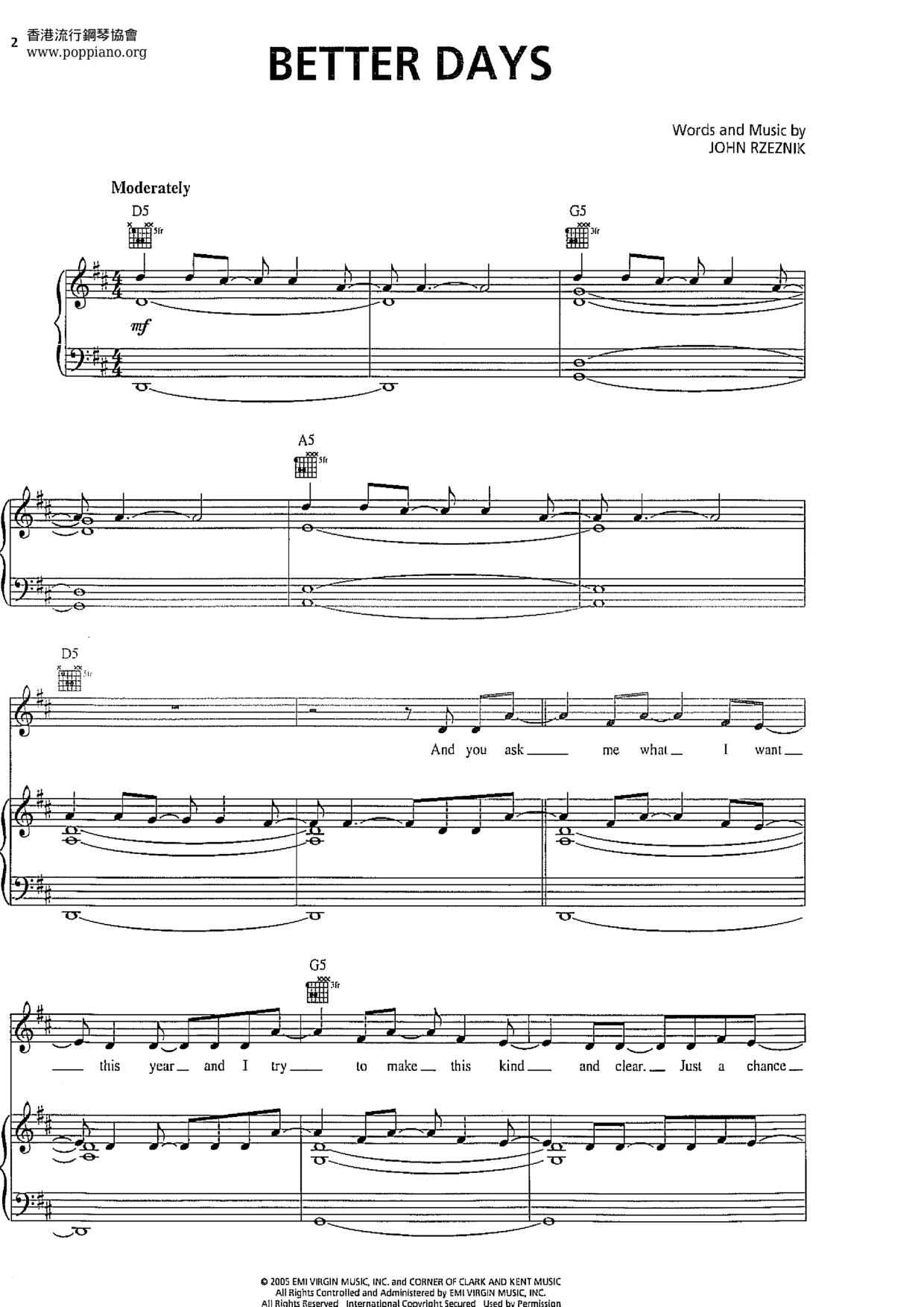 Better Days Score