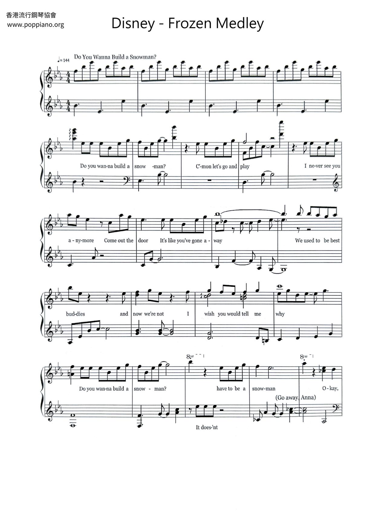 Frozen Medley Score
