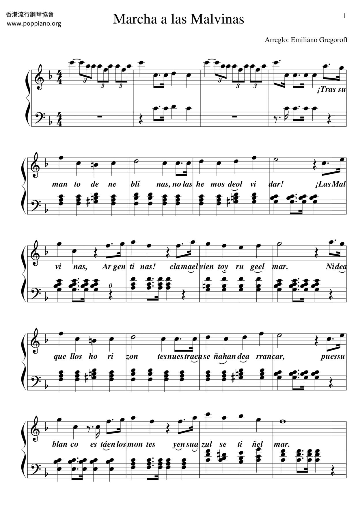 HIMNO NACIONAL ARGENTINO Score