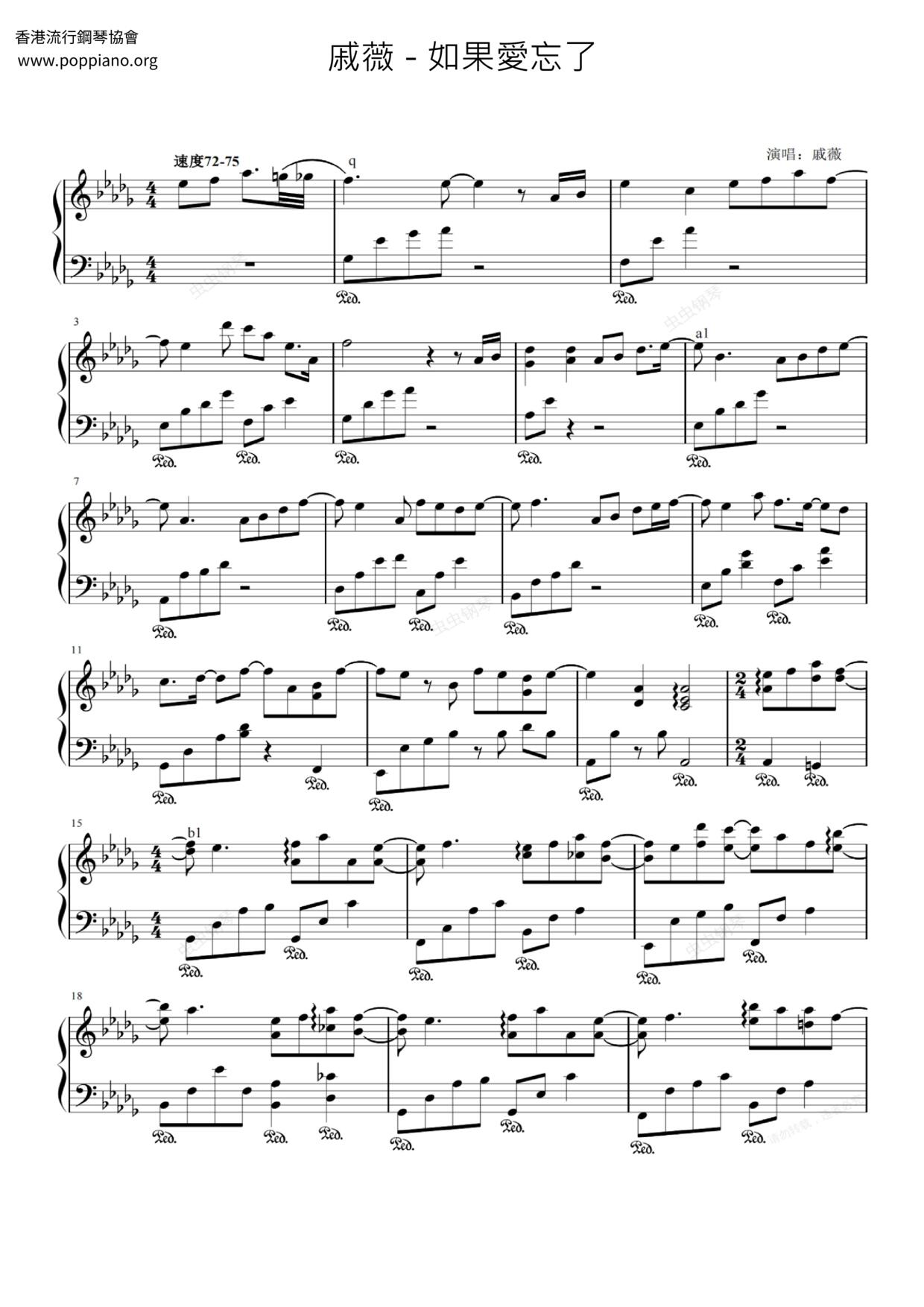 If Love Forgets Score