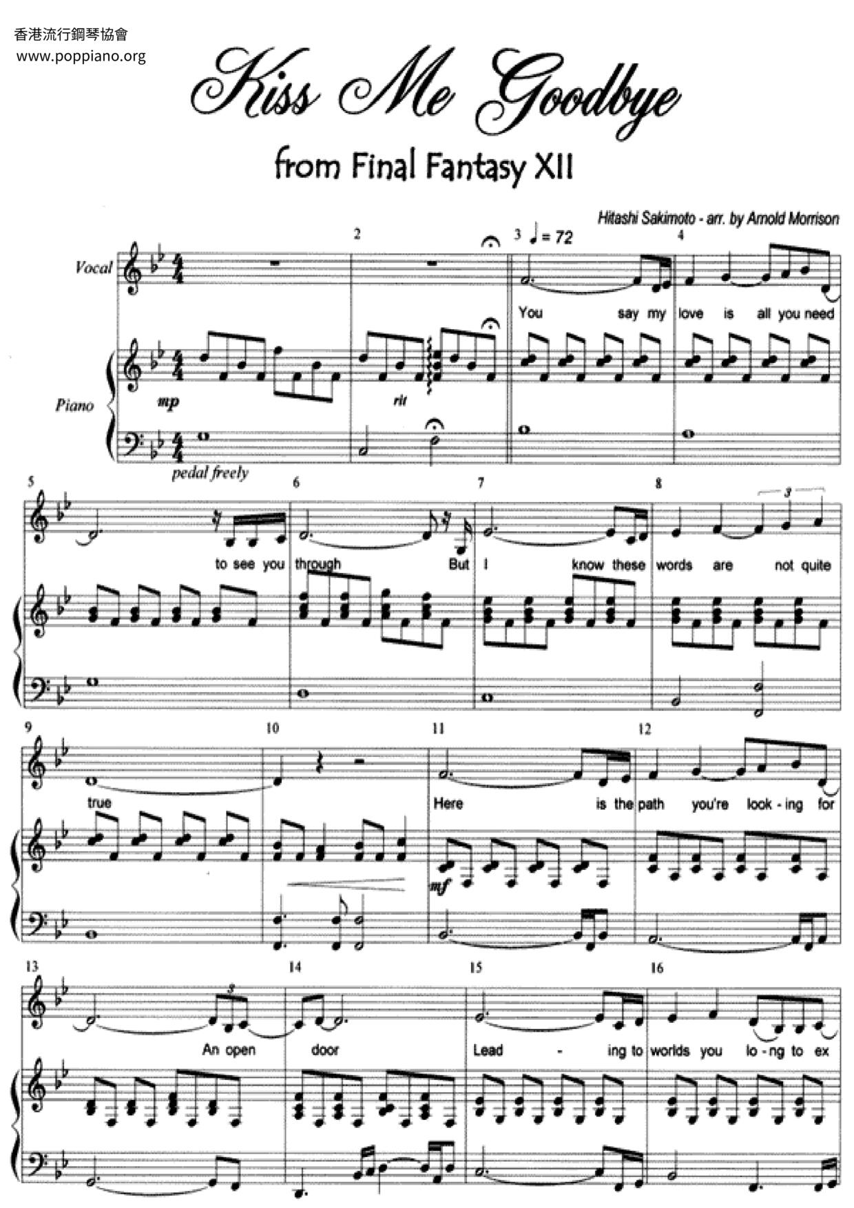 Kiss Me Good-Bye(最終幻想12主題曲) Score