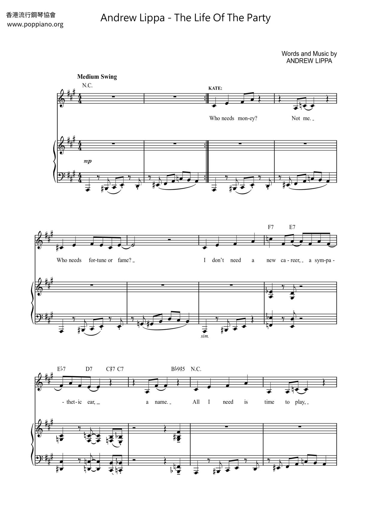The Life Of The Party Score