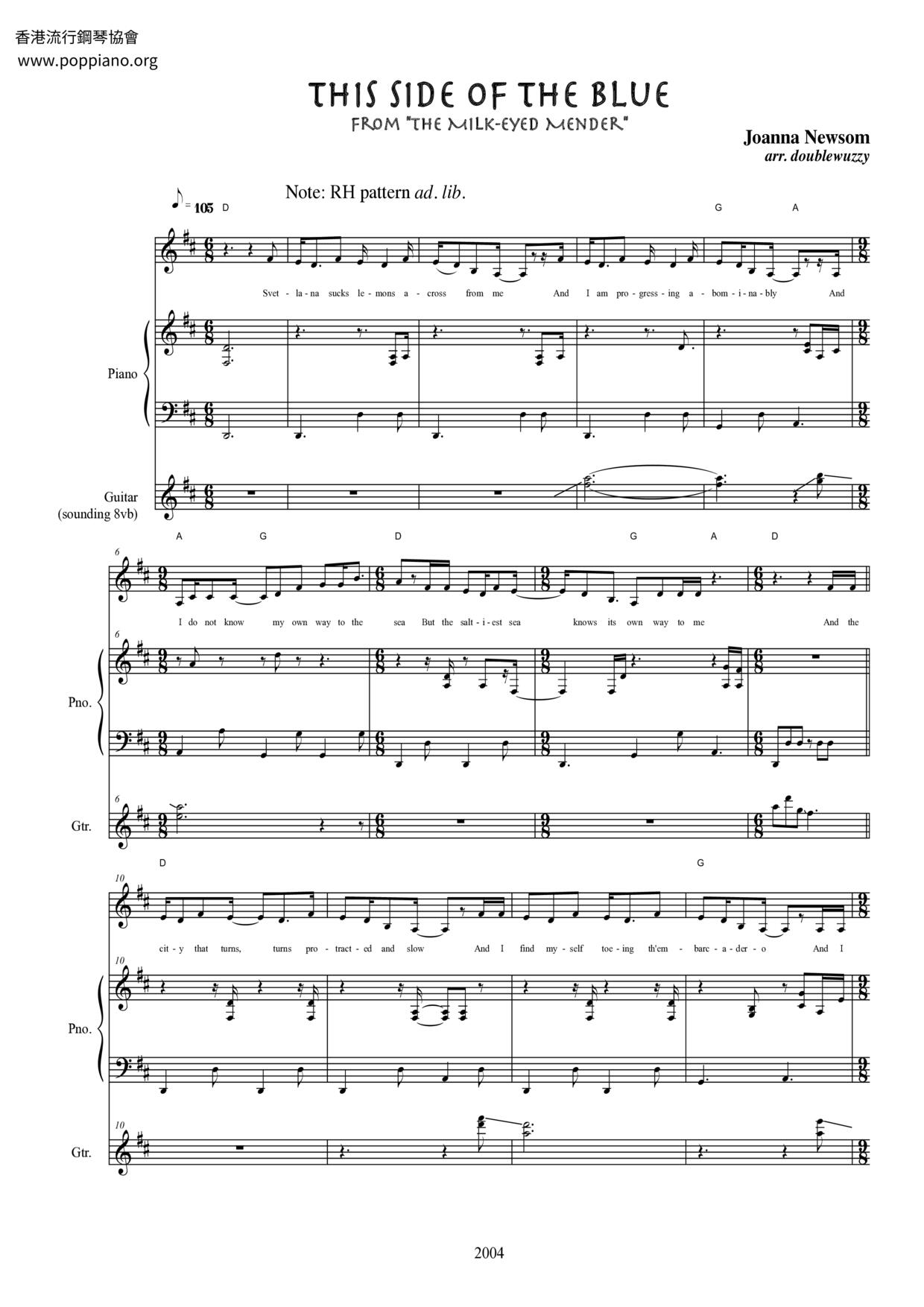 This Side Of The Blue Score