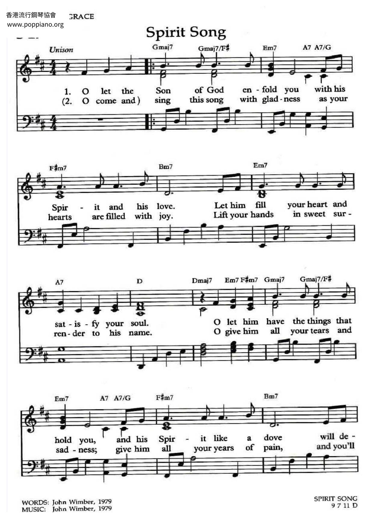 Spirit Song Score