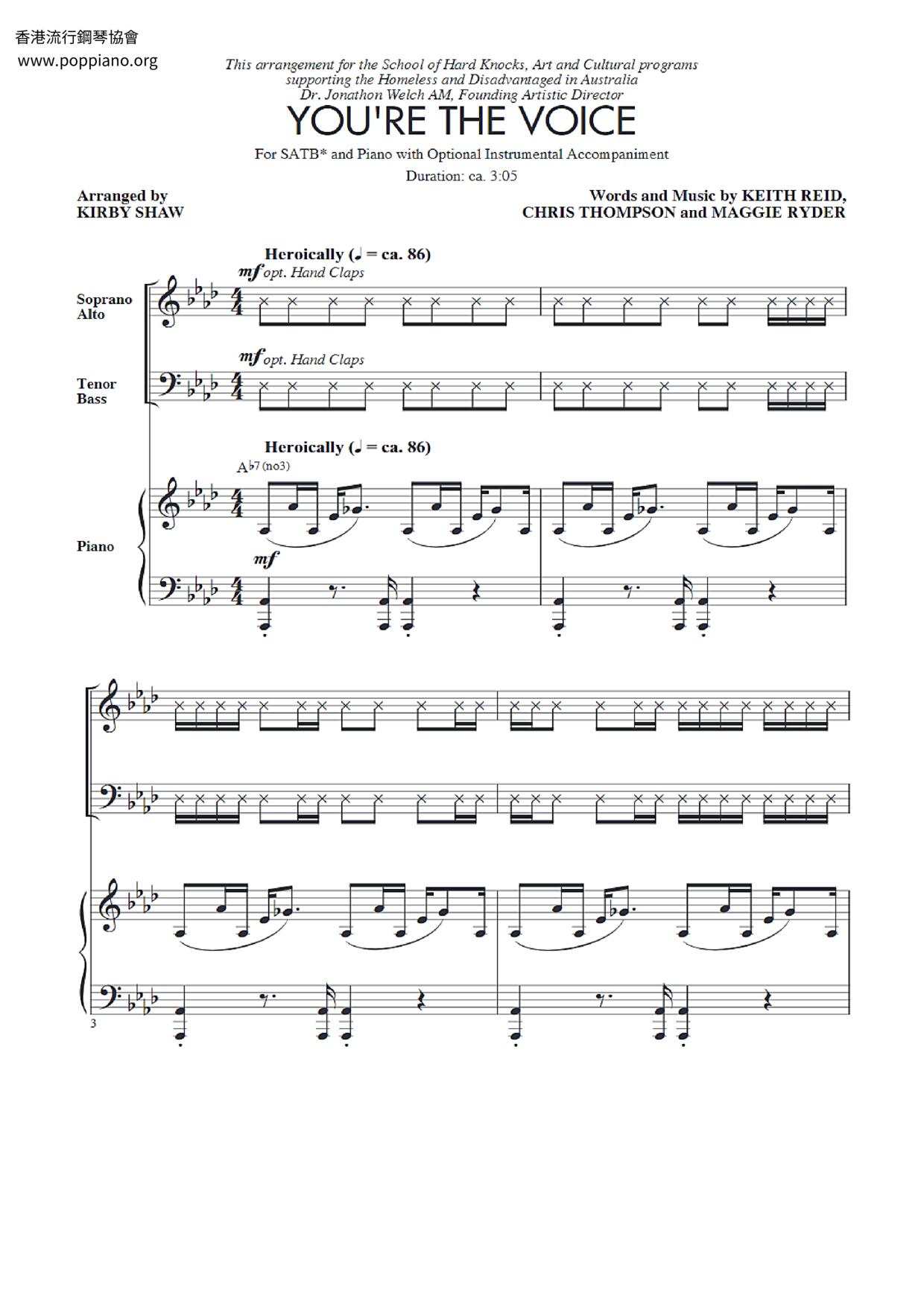 You're The Voice Score