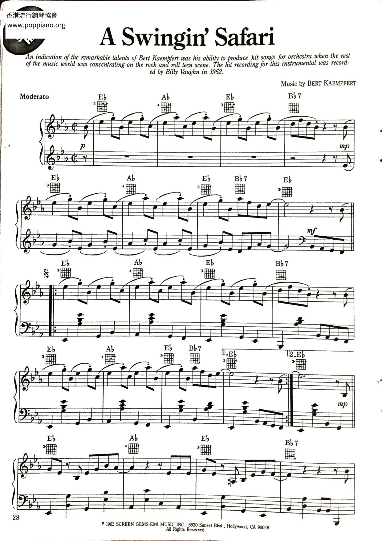 A Swingin' Safari Score