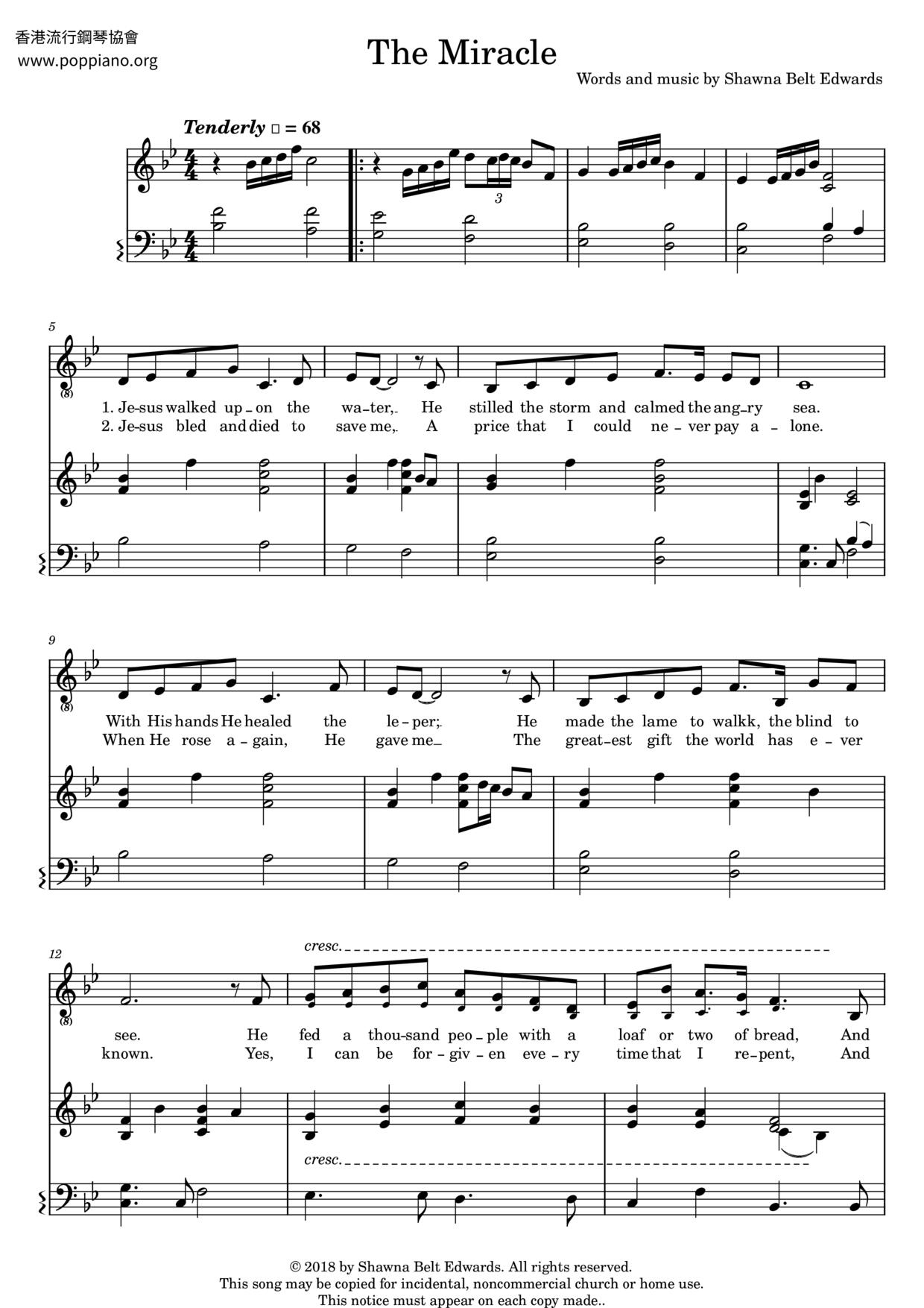 Shawna Belt Edwards The Miracle Sheet Music Pdf Free Score Download Shawna Belt Edwards The Miracle Sheet Music Pdf Free Score Download