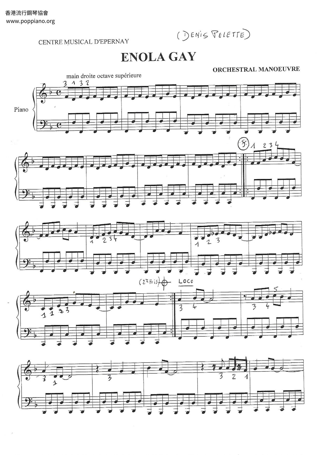 Enola Gay Score
