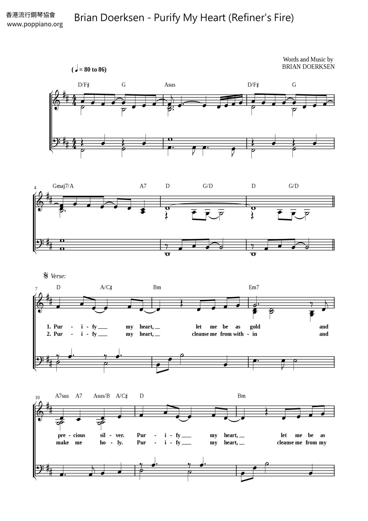 Purify My Heart (Refiner's Fire) Score